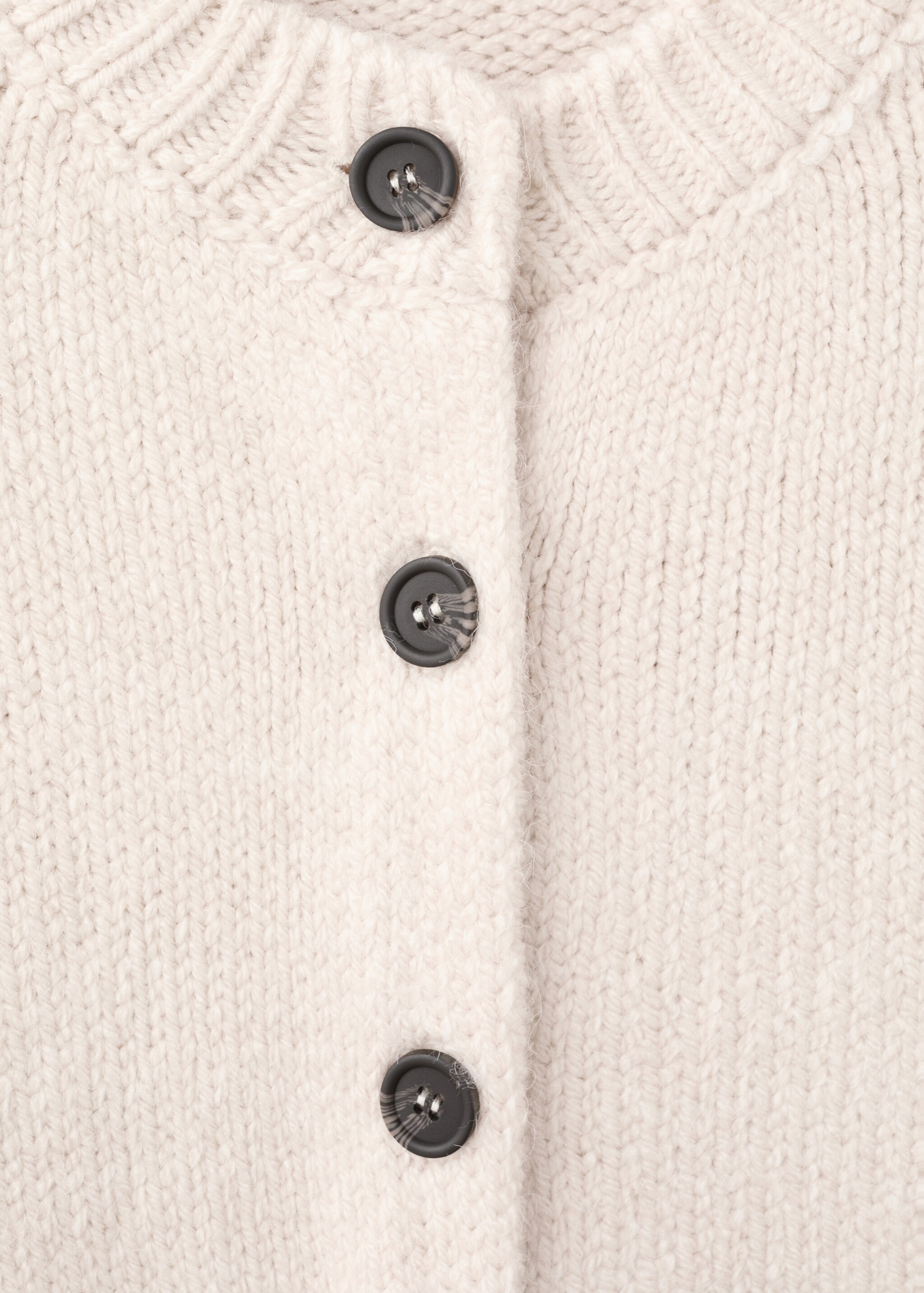 Knitted button cardigan - Details of the article 8, Ecru. Ref: 27071307-00.
