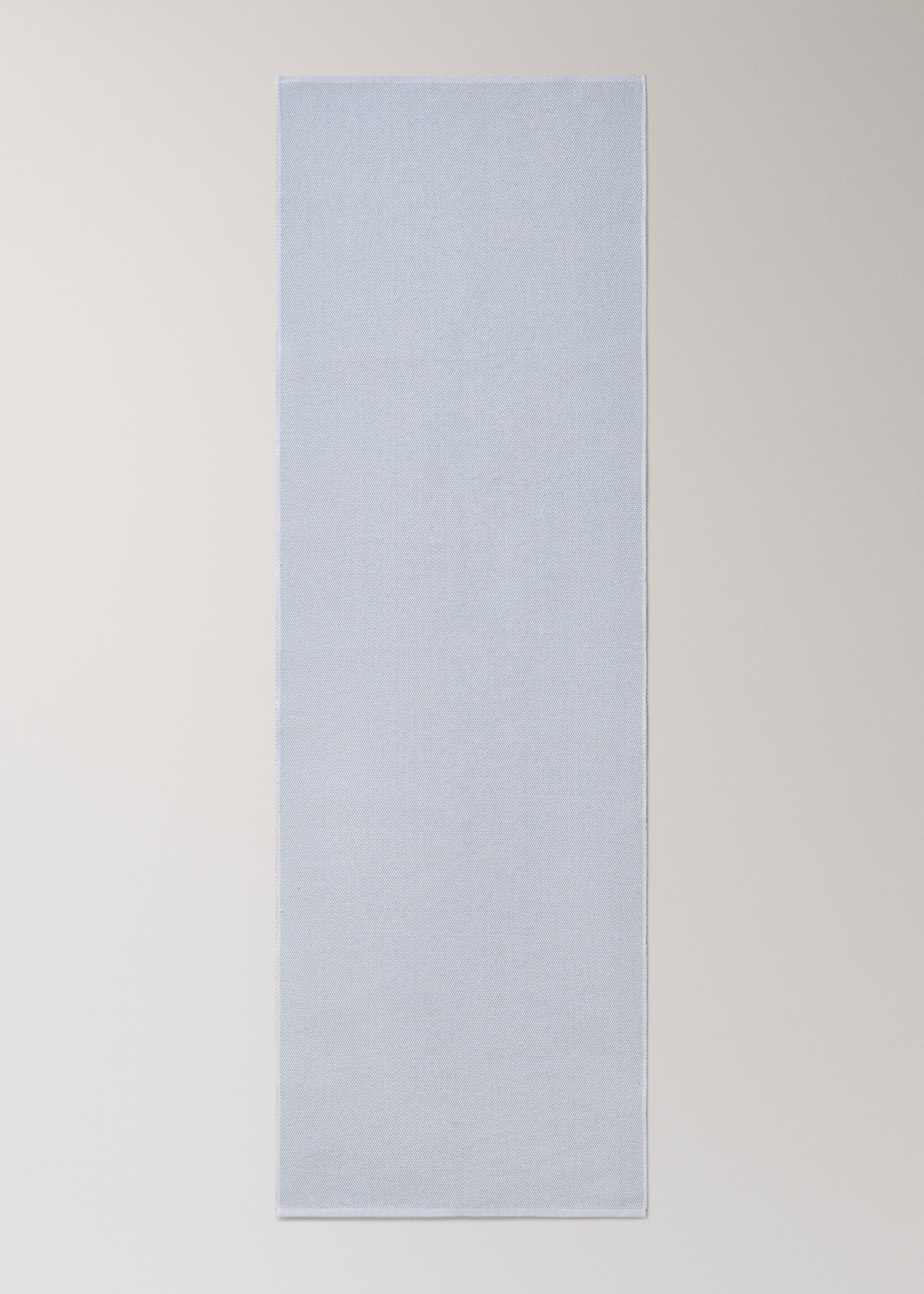 Cotton table runner with melange effect - Details of the article 2, Blue. Ref: 27071309-00.