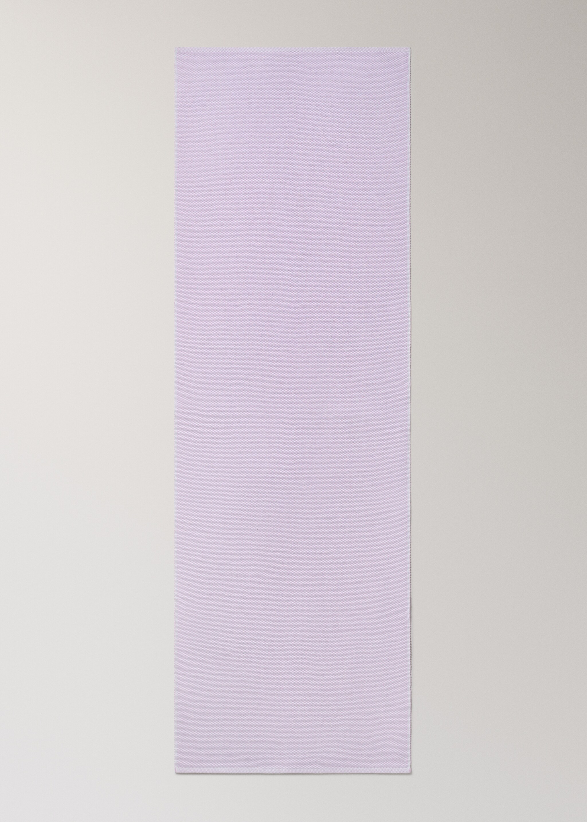 Cotton table runner with melange effect - Details of the article 2, Lilac. Ref: 27071309-00.