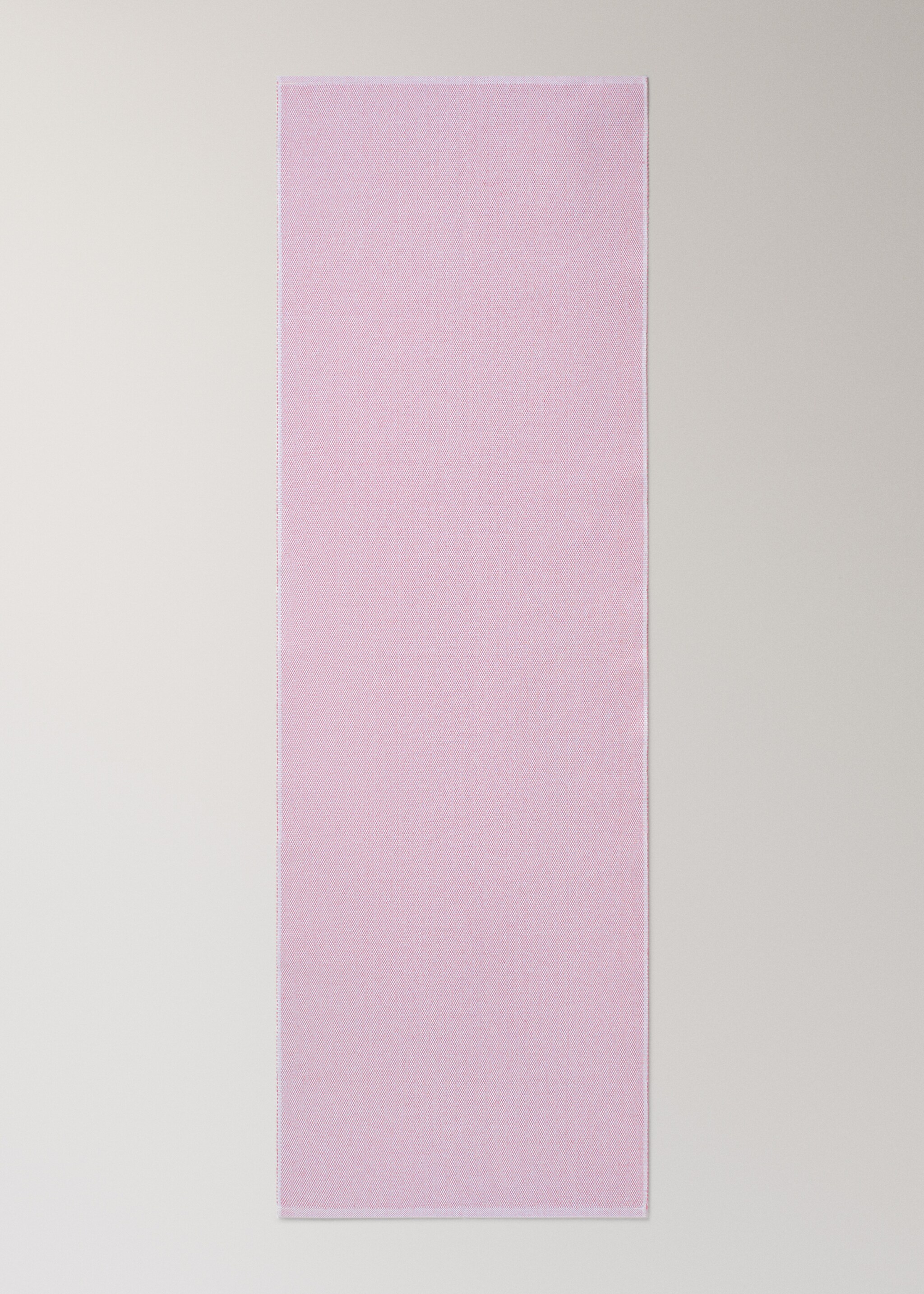 Cotton table runner with melange effect - Details of the article 2, Pink. Ref: 27071309-00.