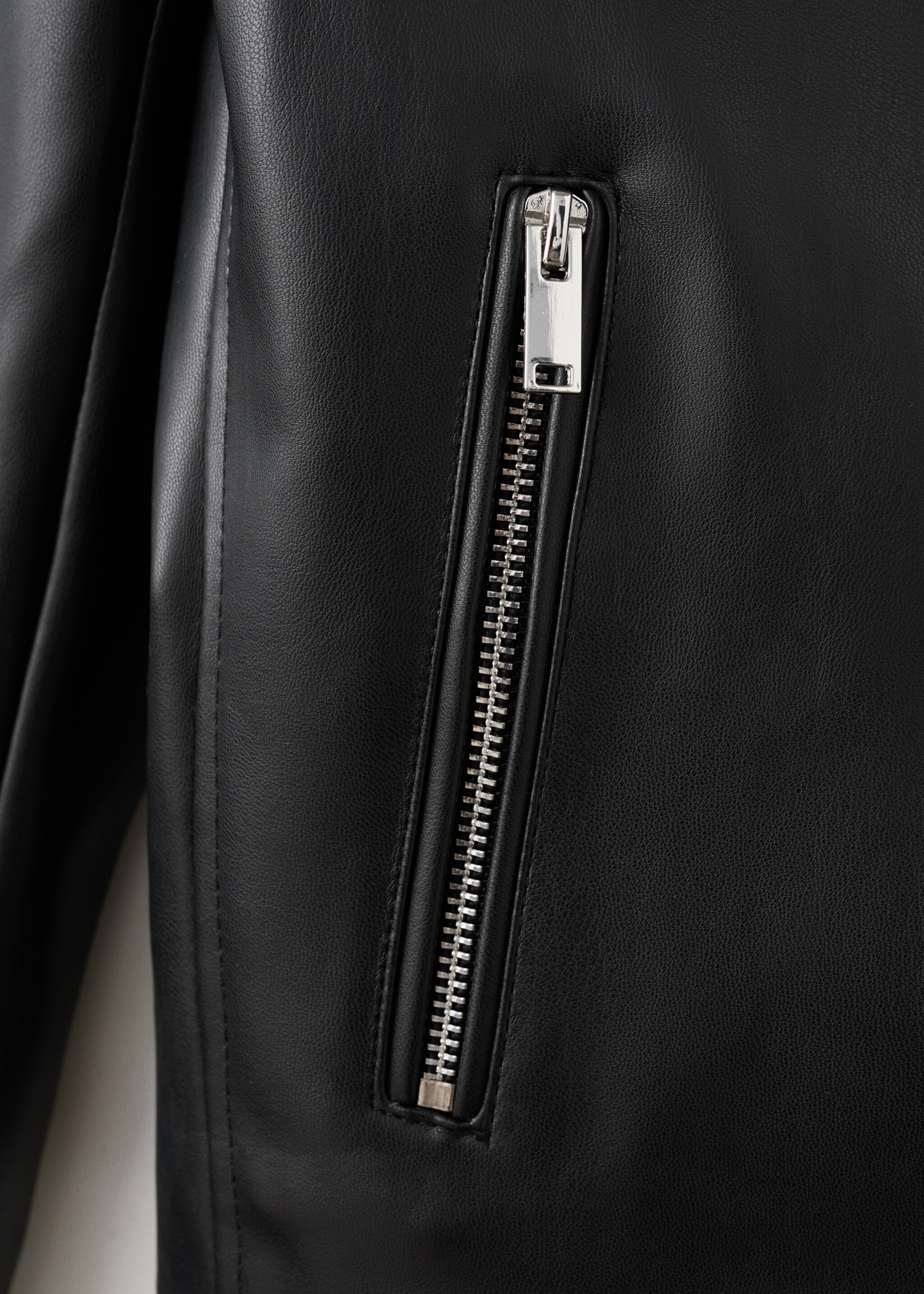 Faux leather biker jacket - Details of the article 0, Black. Ref: 27071311-00.