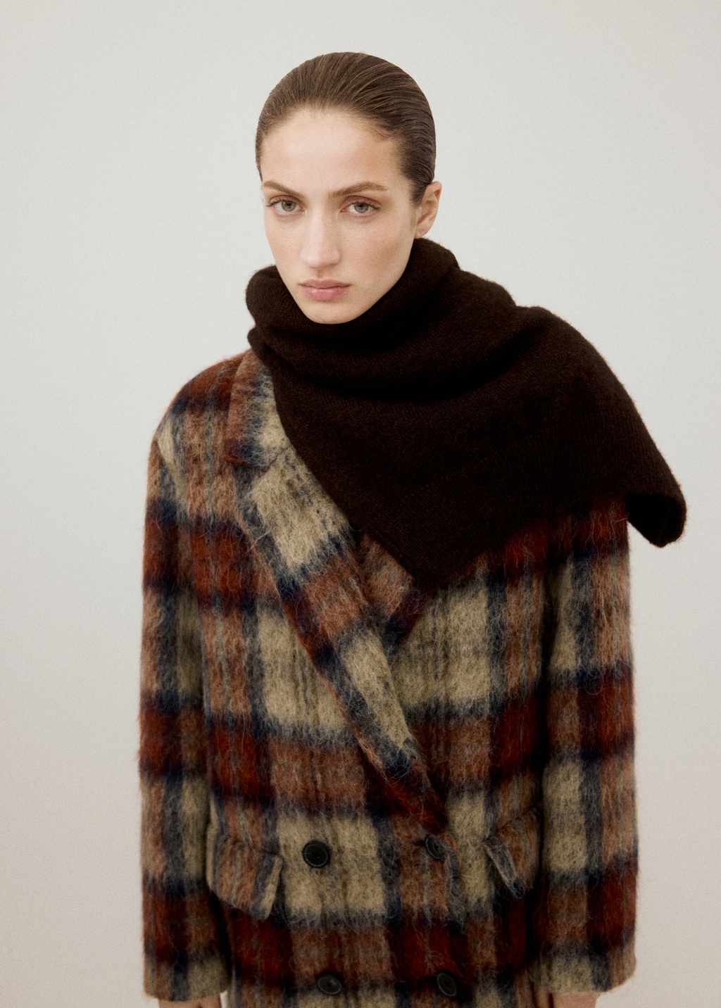 Mango Wool-blend check coat