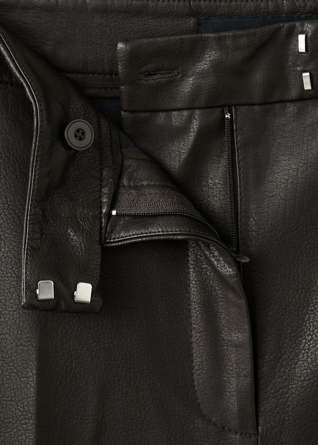 Wide-leg faux-leather pants