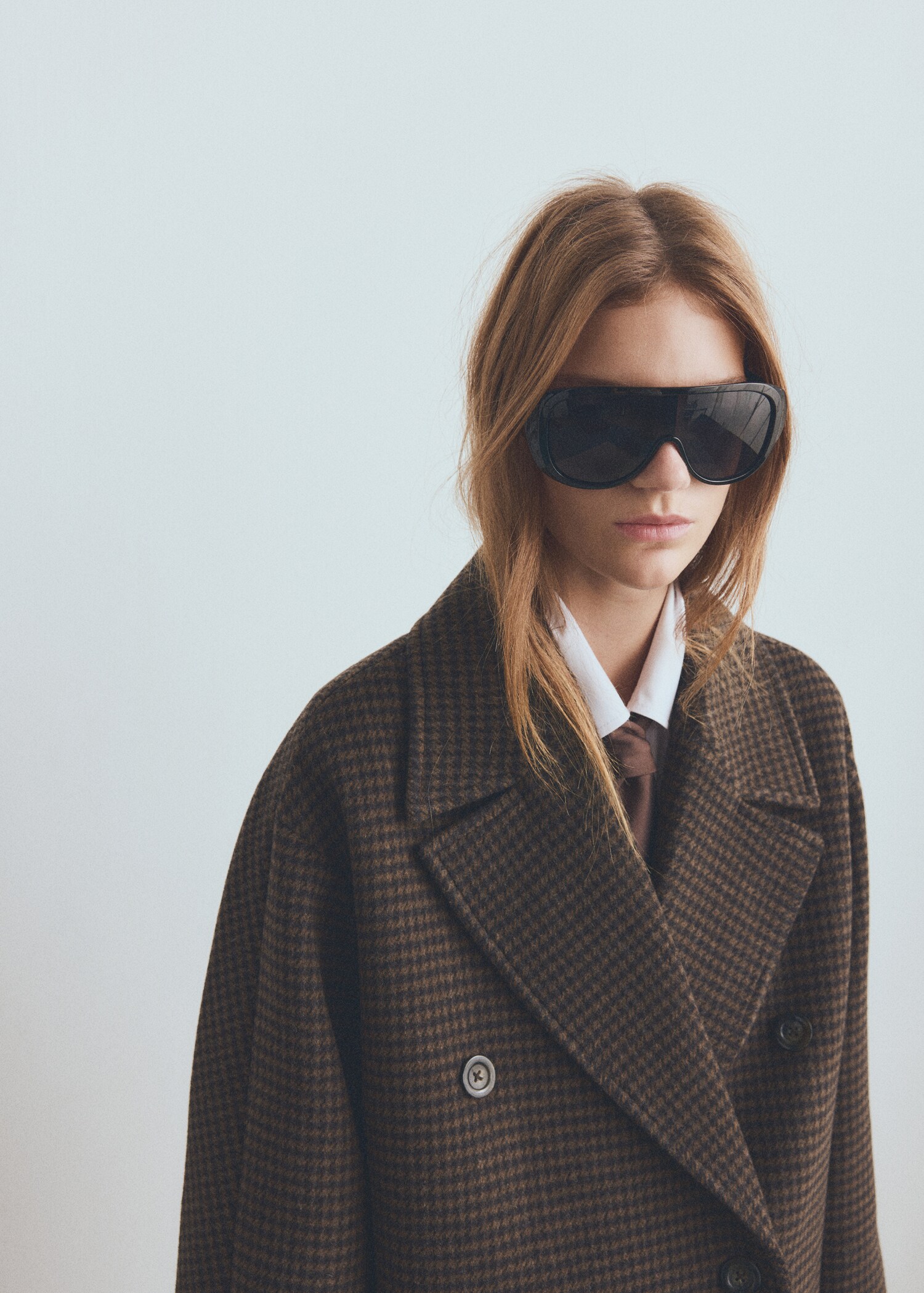 Wool-blend micro-houndstooth coat - Details of the article 1