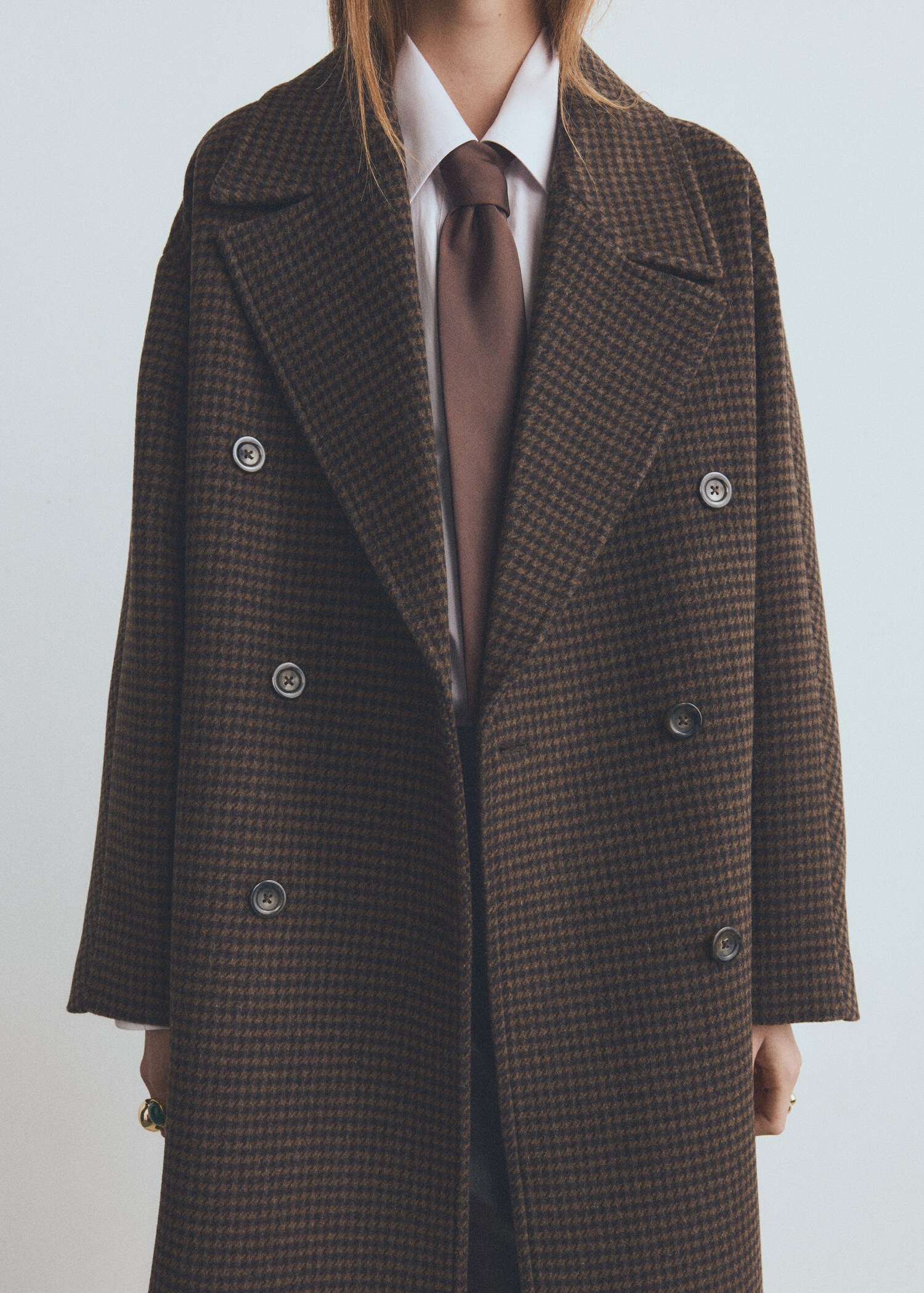 Wool-blend micro-houndstooth coat - Details of the article 6