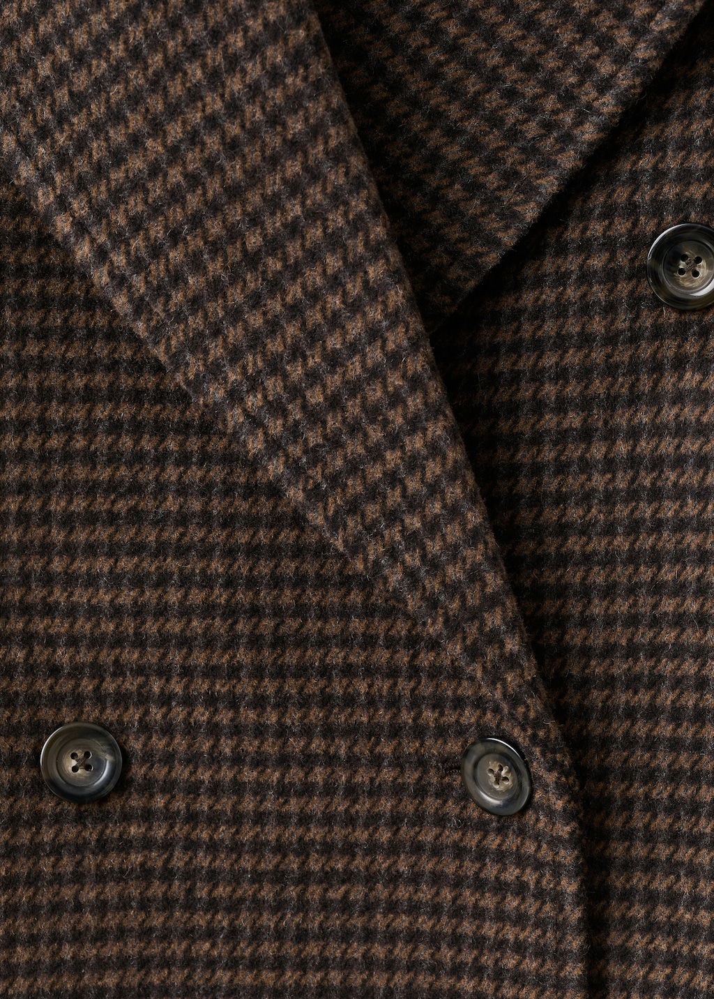 Wool-blend micro-houndstooth coat