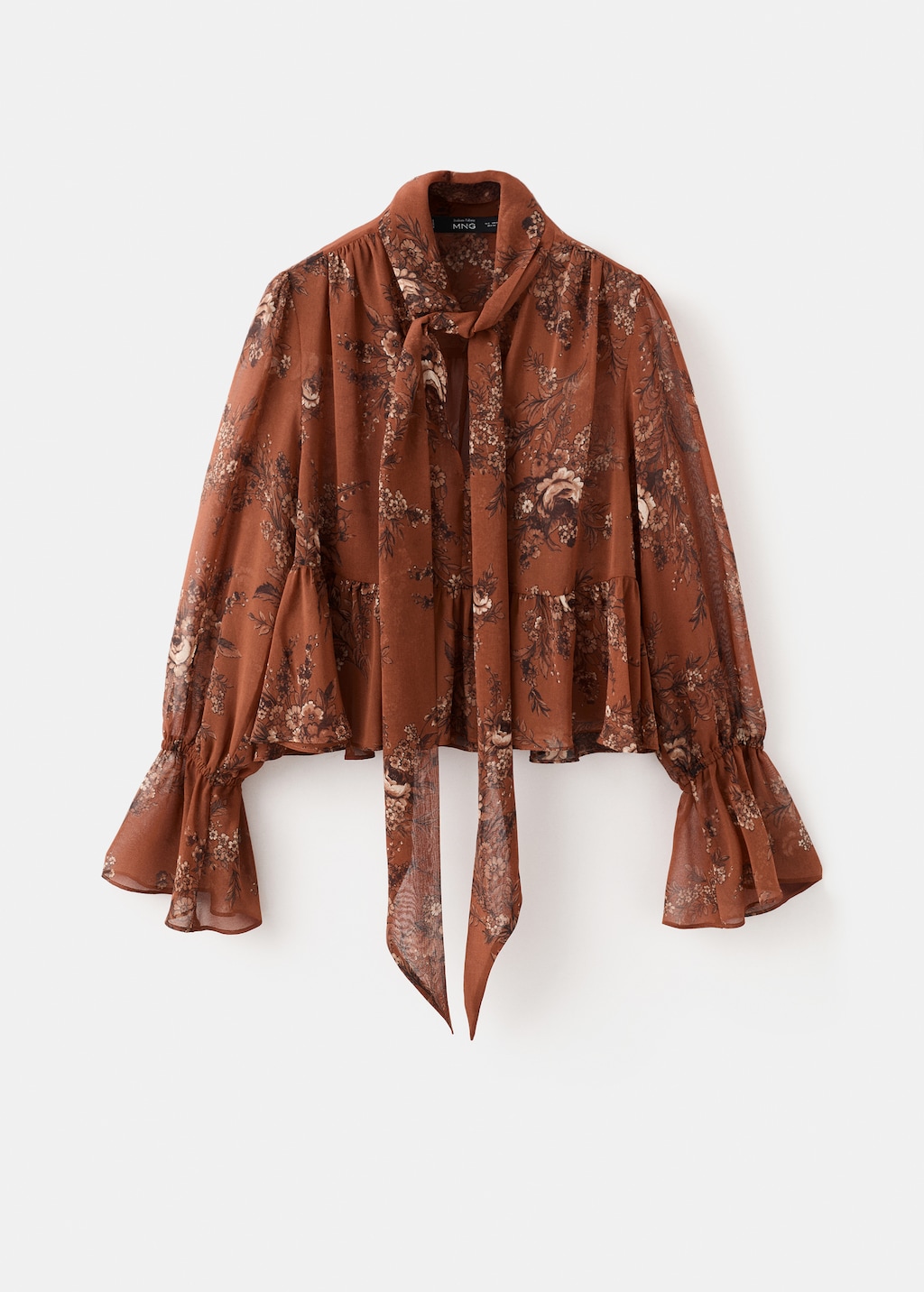 Floral-print blouse with bow - image 5
