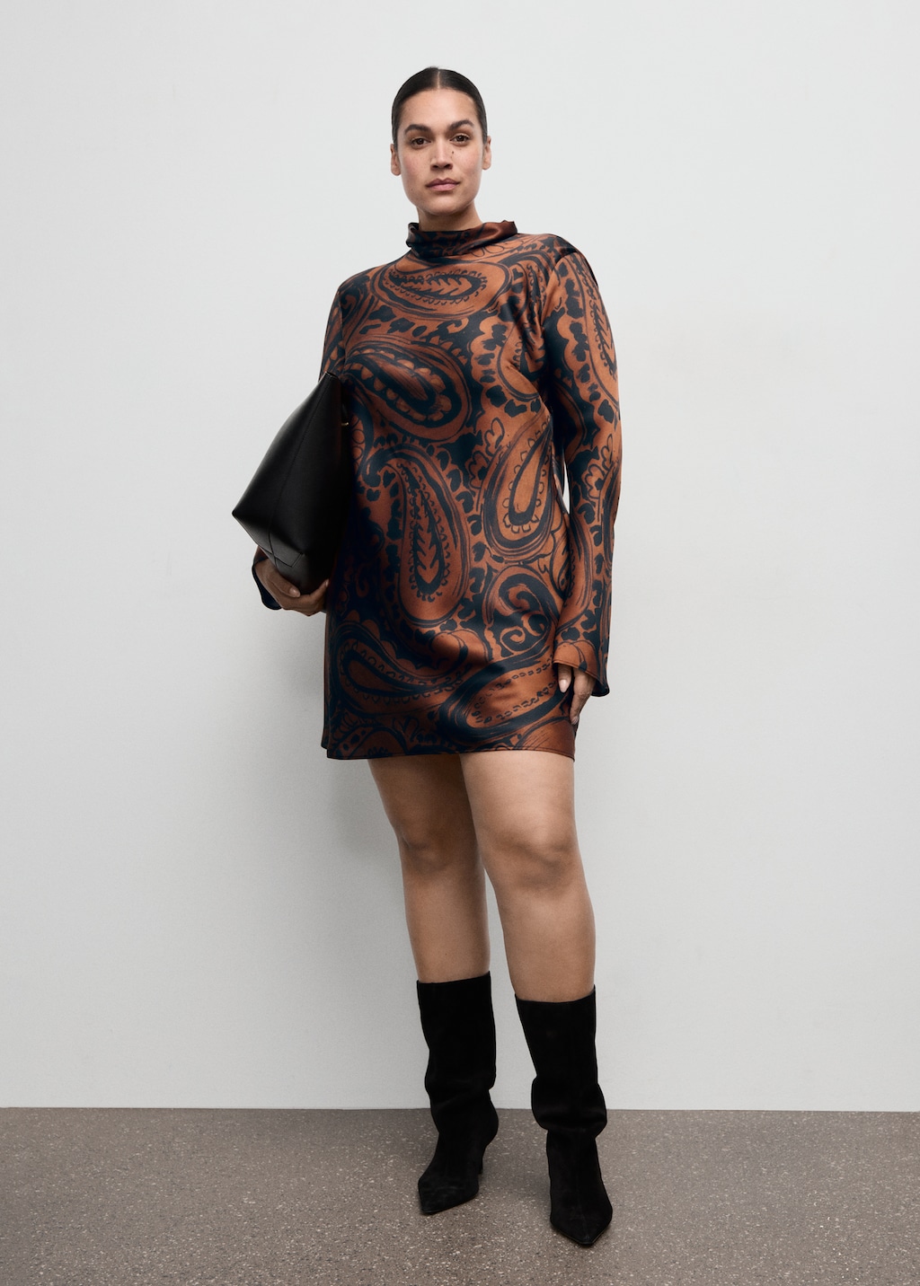 Mango Paisley-print satin dress