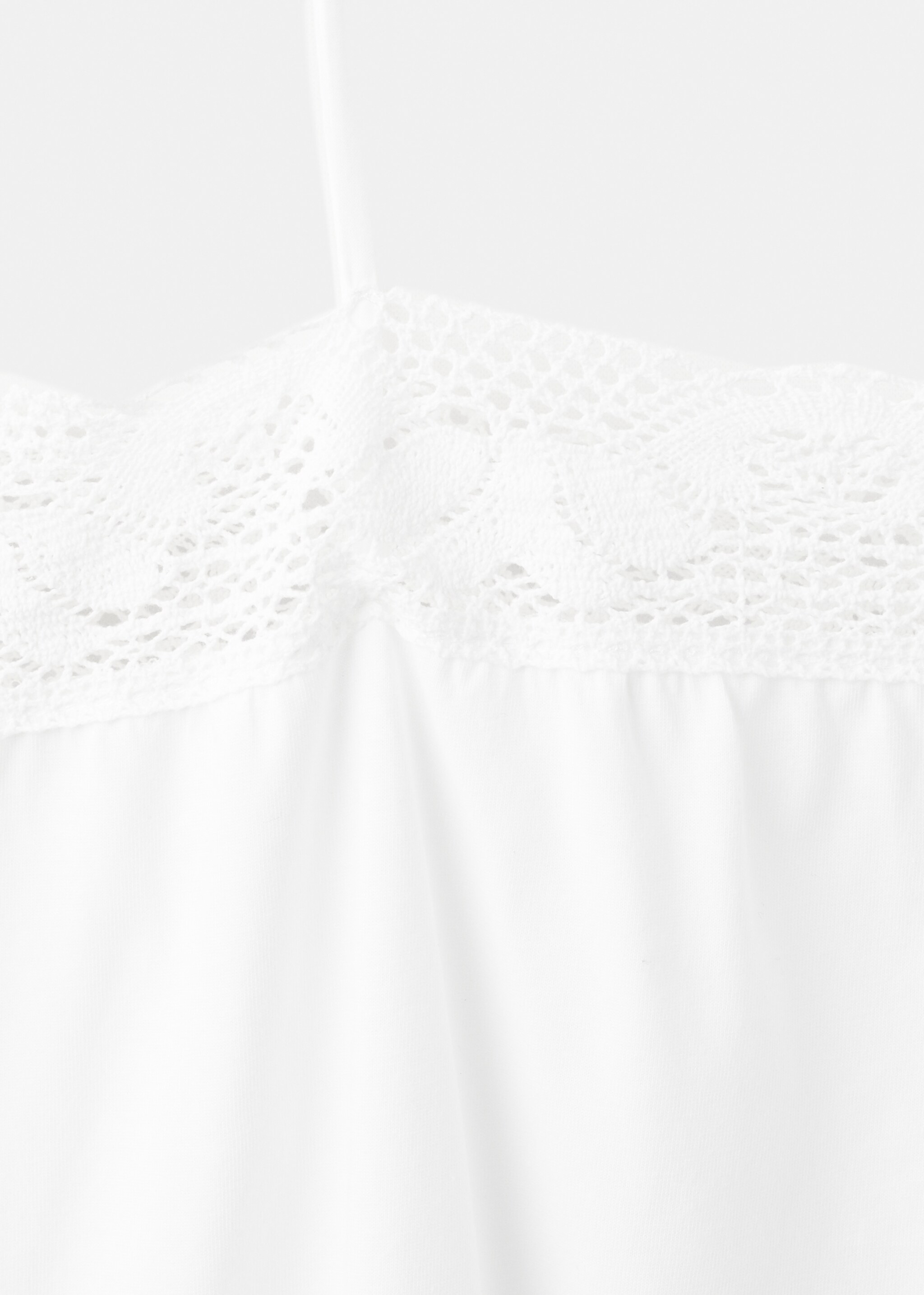 Cotton lace nightgown - Details of the article 8, White. Ref: 27071321-00.