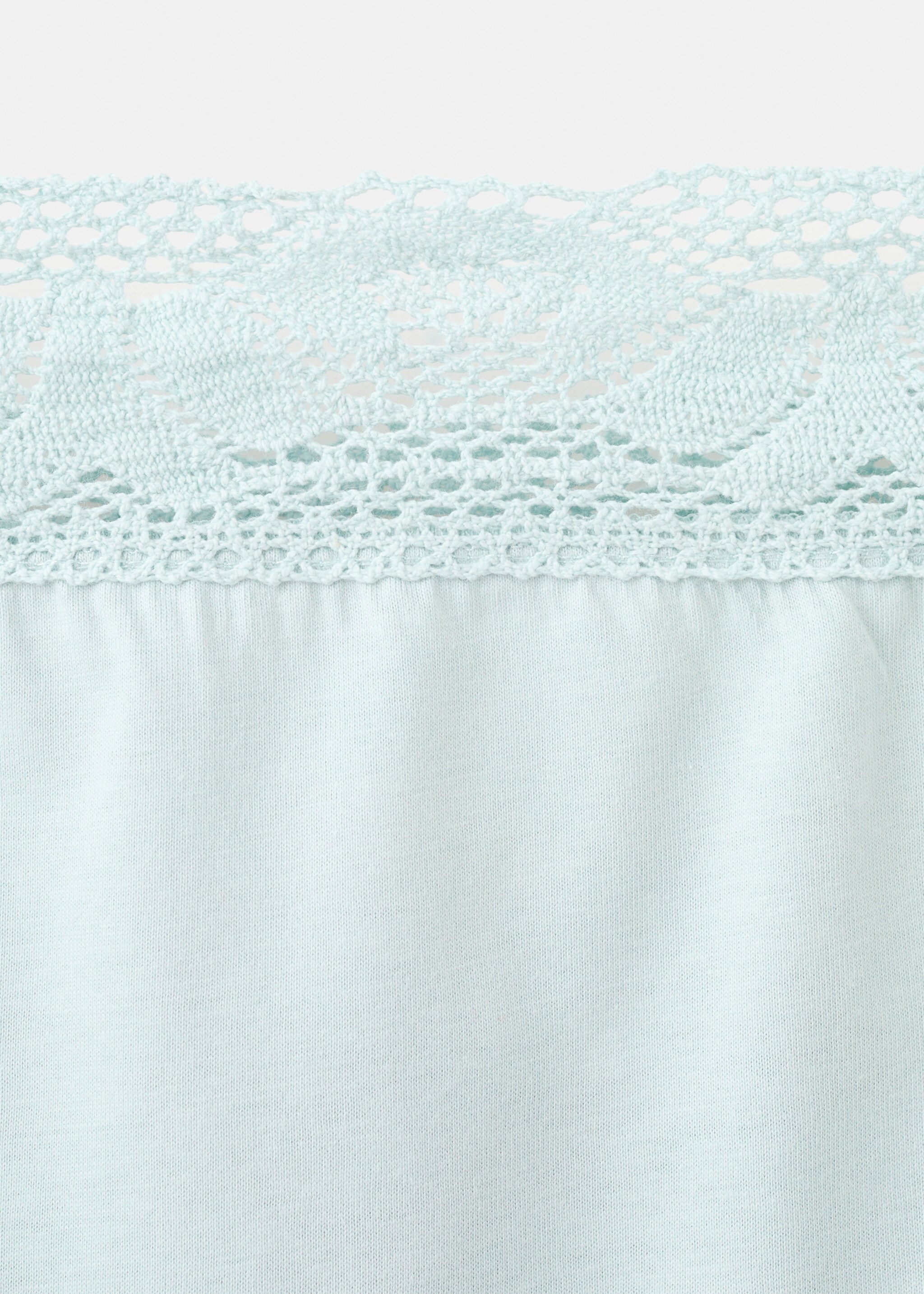 Cotton lace nightgown - Details of the article 8, Mint Green. Ref: 27071321-00.