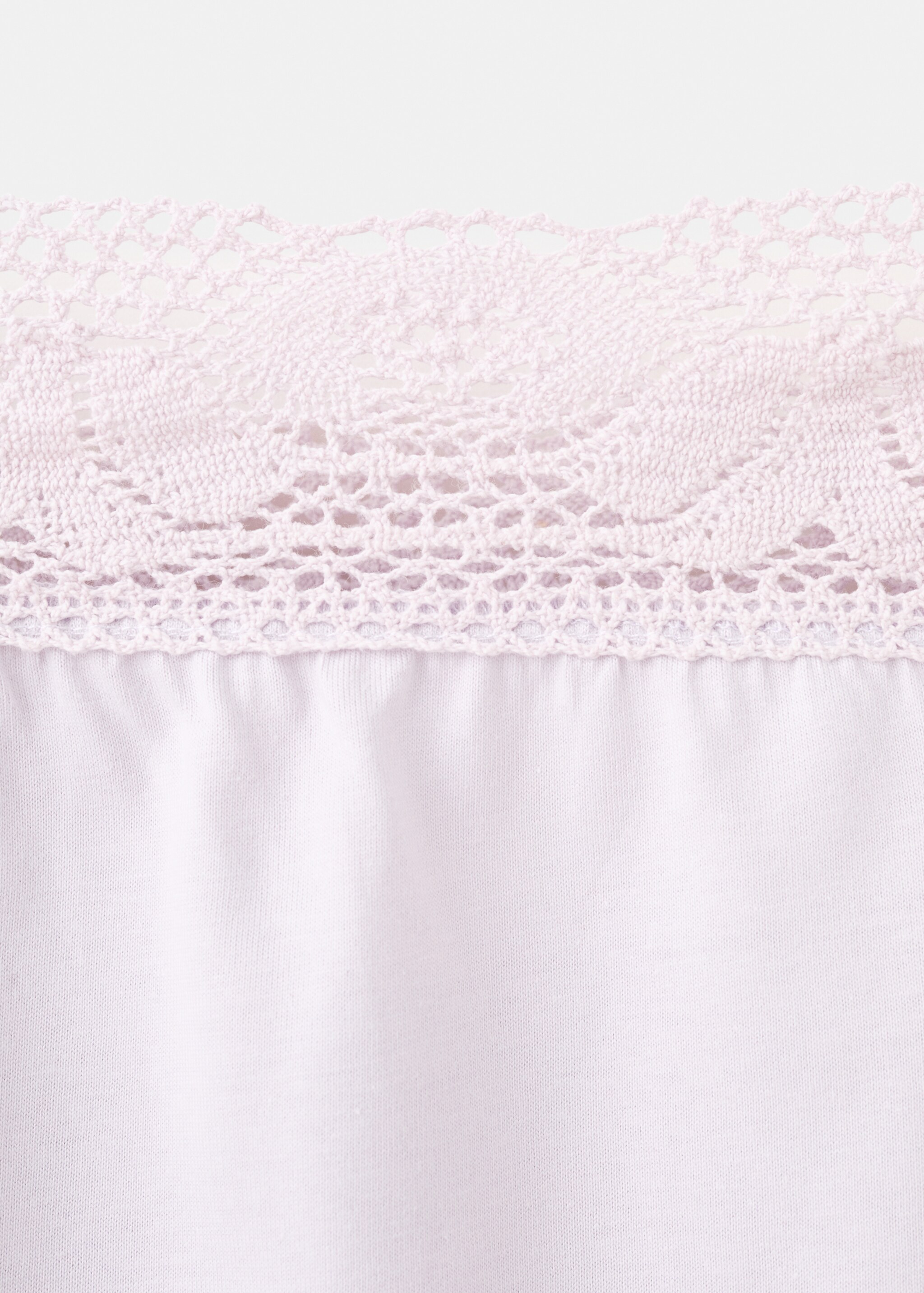 Cotton lace nightgown - Details of the article 8, Lilac. Ref: 27071321-00.