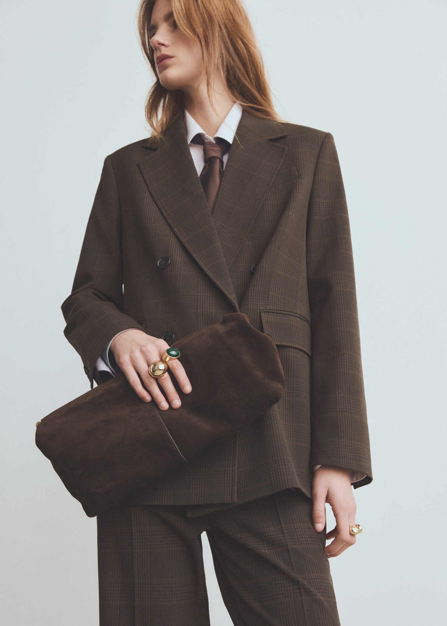 Double-breasted check suit jacket - Medium plane