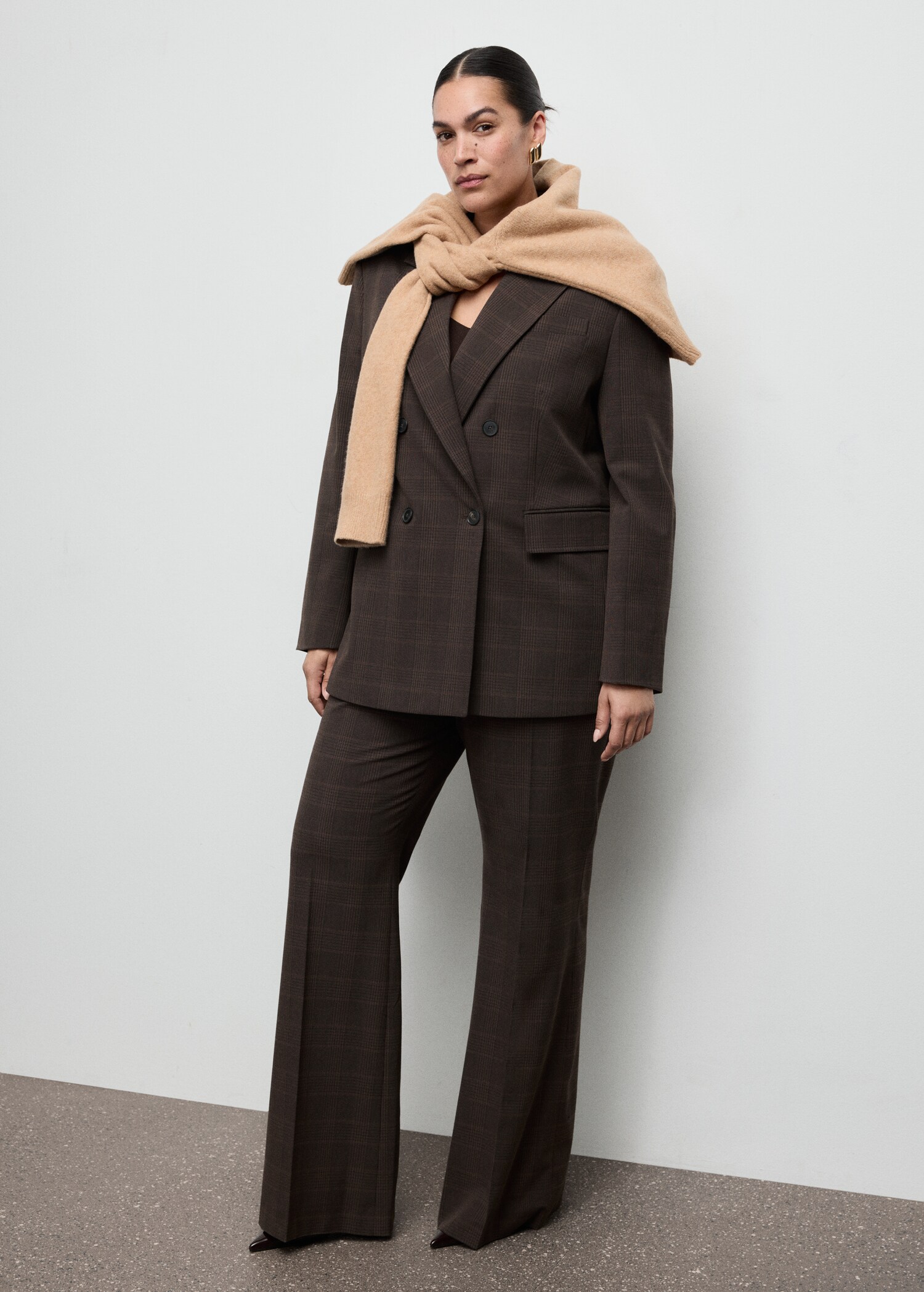 Double-breasted check suit jacket - Details of the article 3