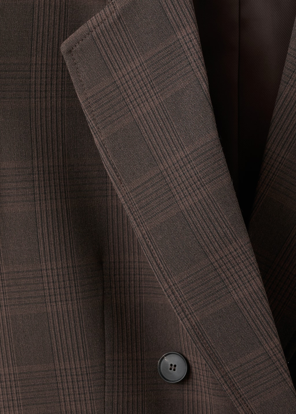 Double-breasted check suit jacket