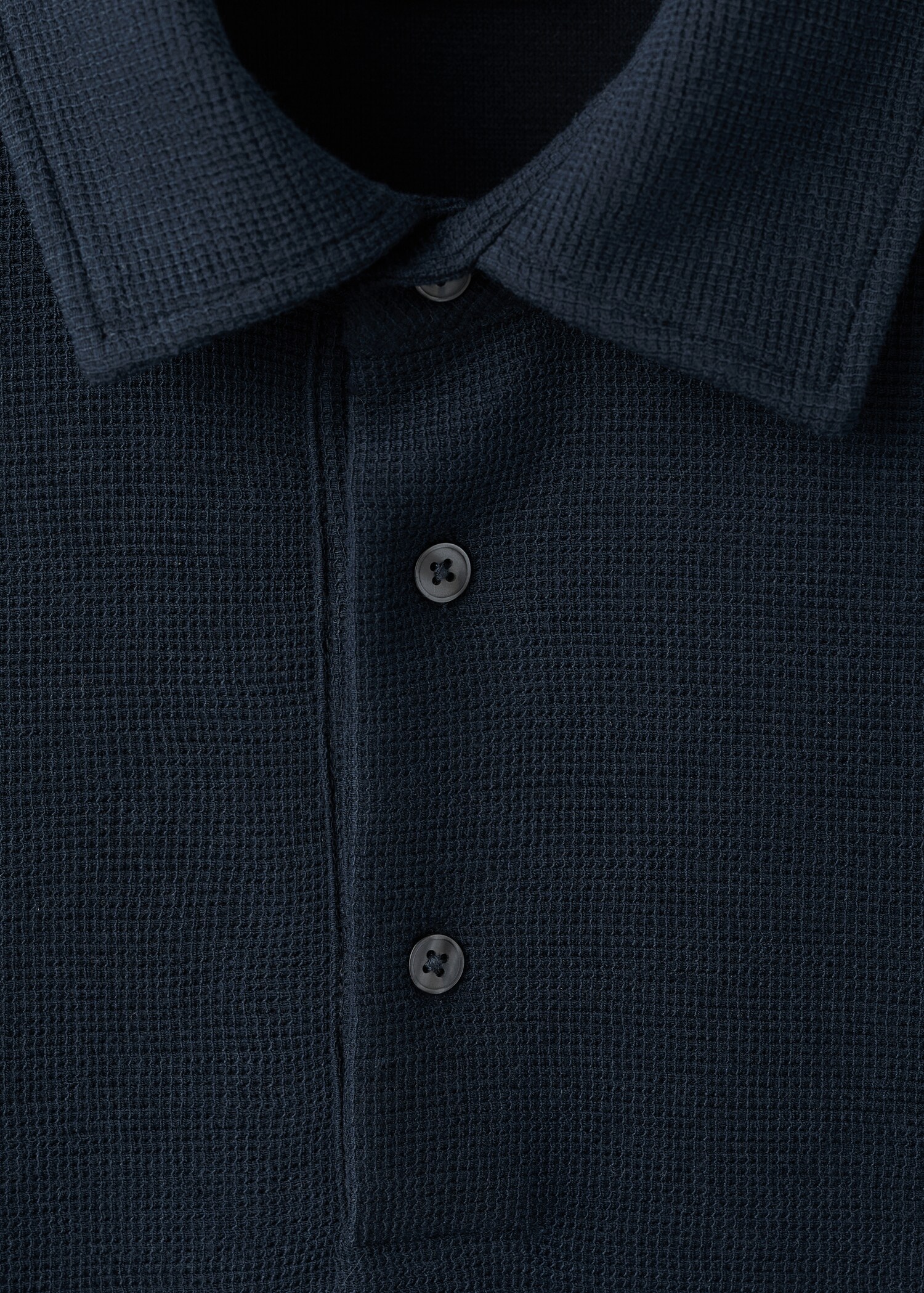 Knitted structured polo sweater - Details of the article 8
