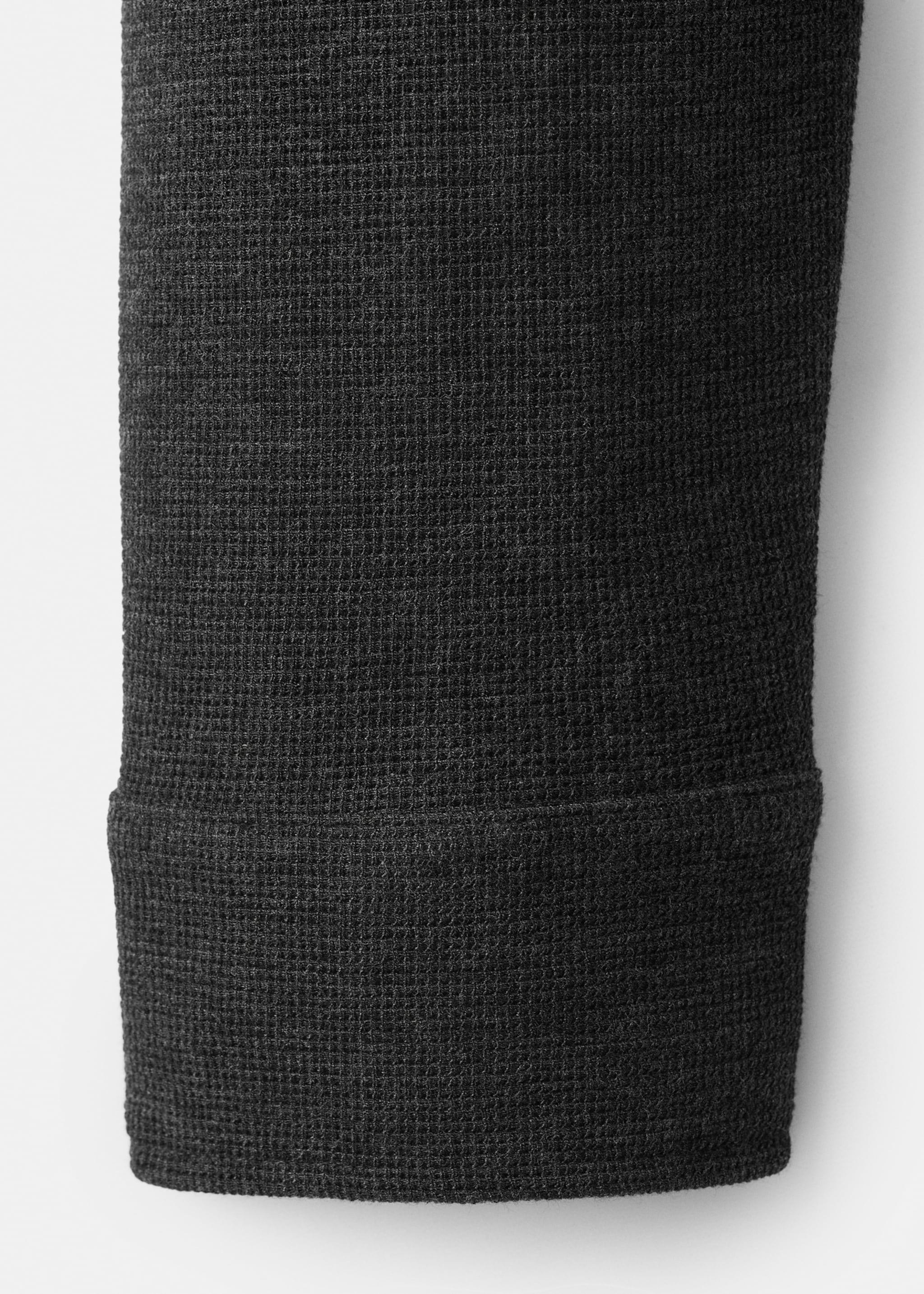 Strikket genser med polokrage med struktur - Artikkeldetalj 8, Mørk gråmelert. Ref: 27071324-00.