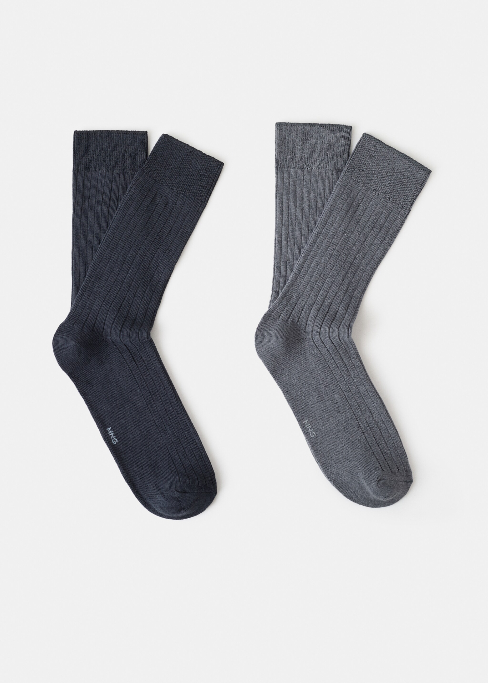 Pack of 2 ribbed cotton socks - Article without model, Navy. Ref: 27071326-00.
