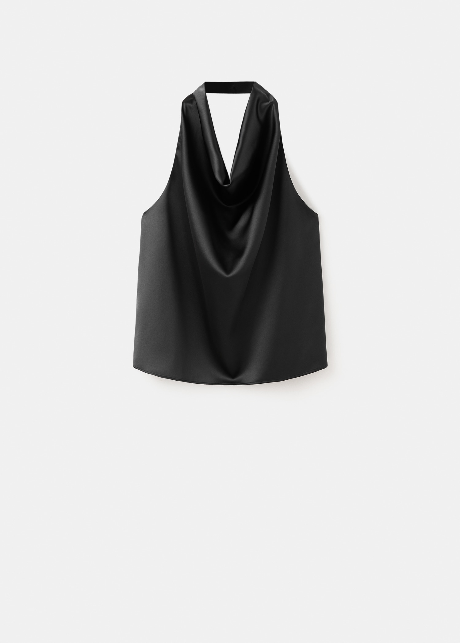 Draped neck satin top - Article without model