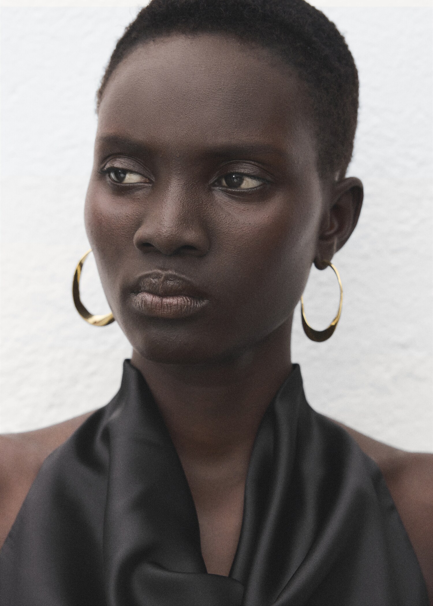 Draped neck satin top - Details of the article 1