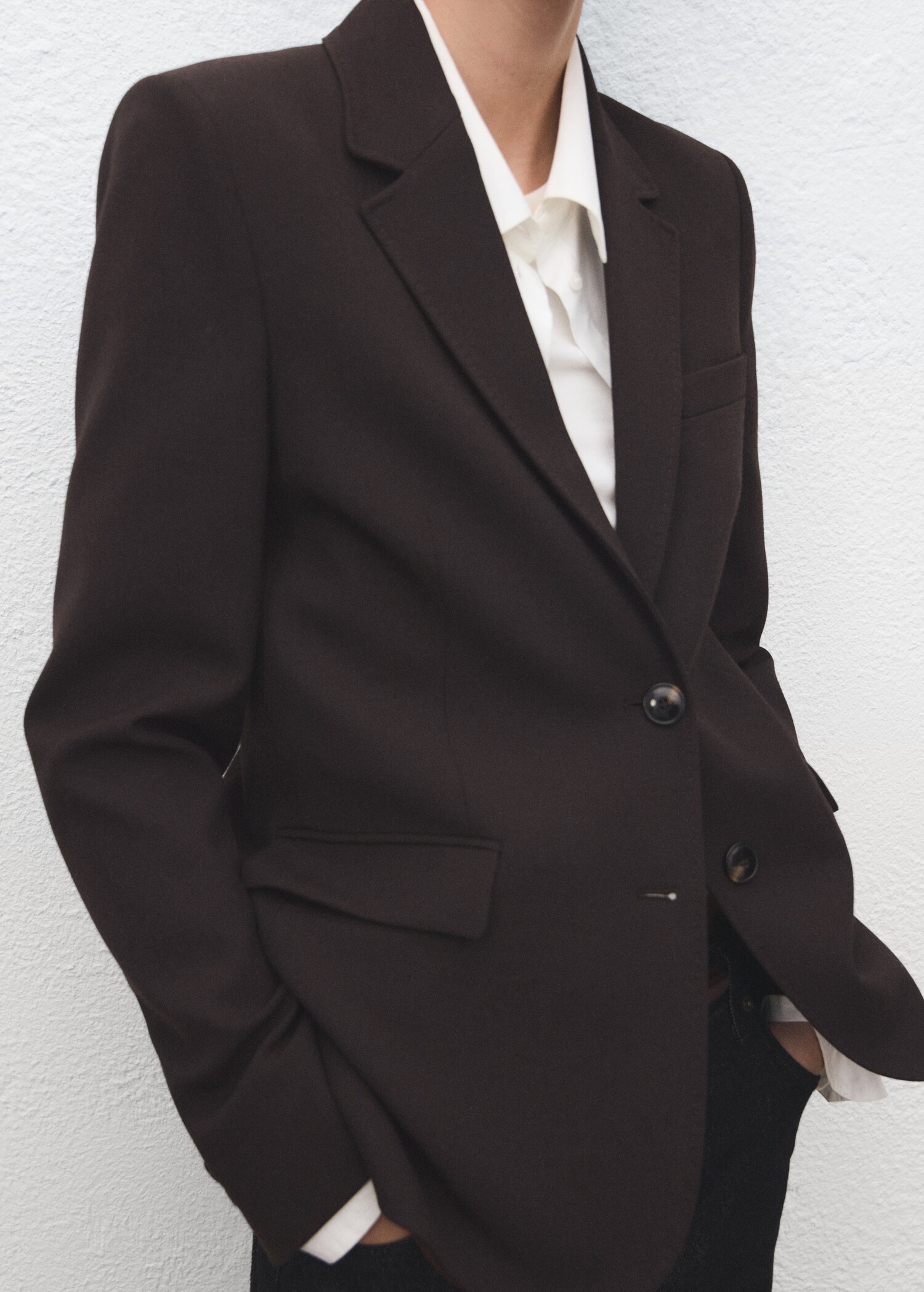 Straight-fit suit blazer - Medium plane
