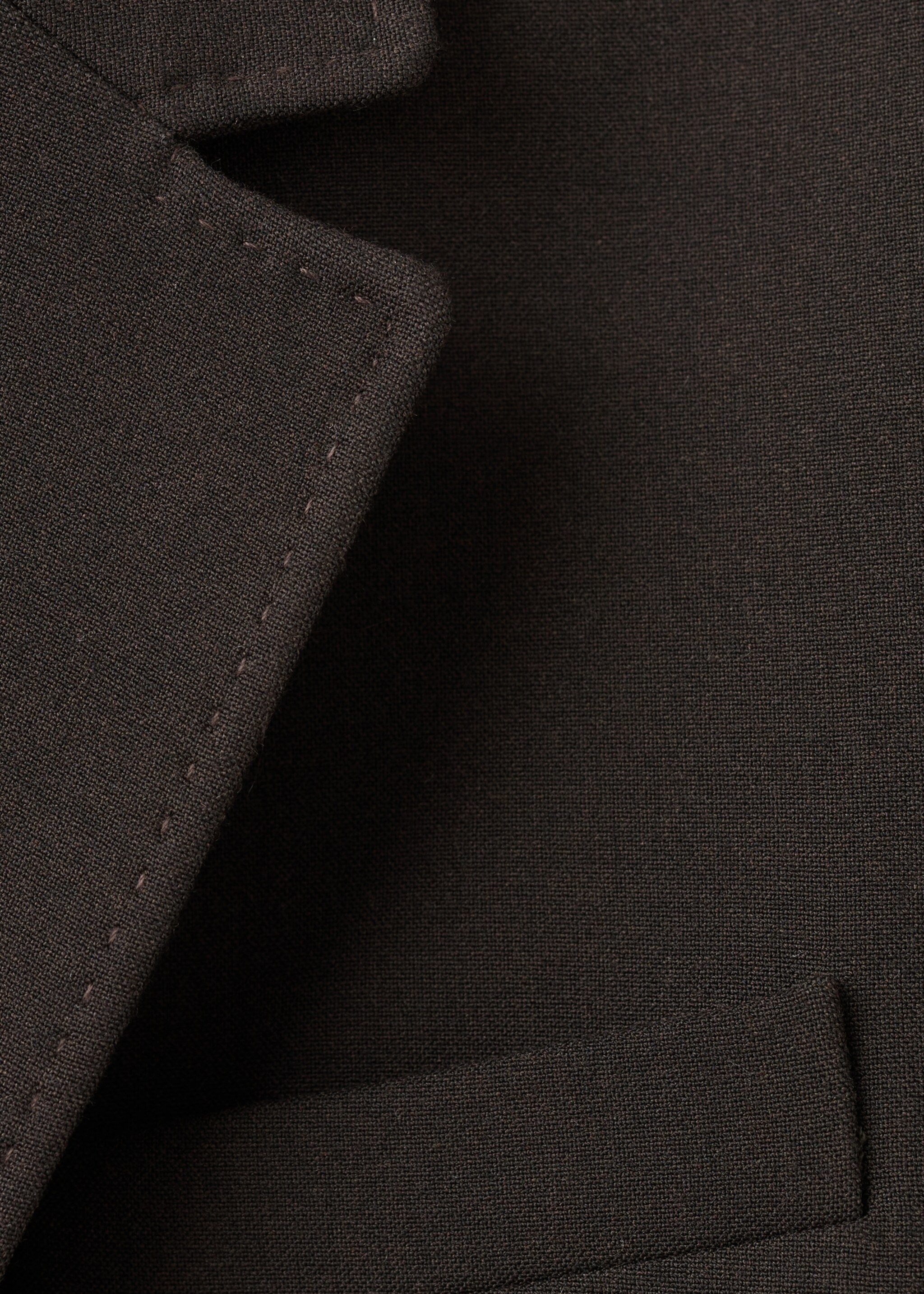 Straight-fit suit blazer - Details of the article 0, Chocolate. Ref: 27071328-00.