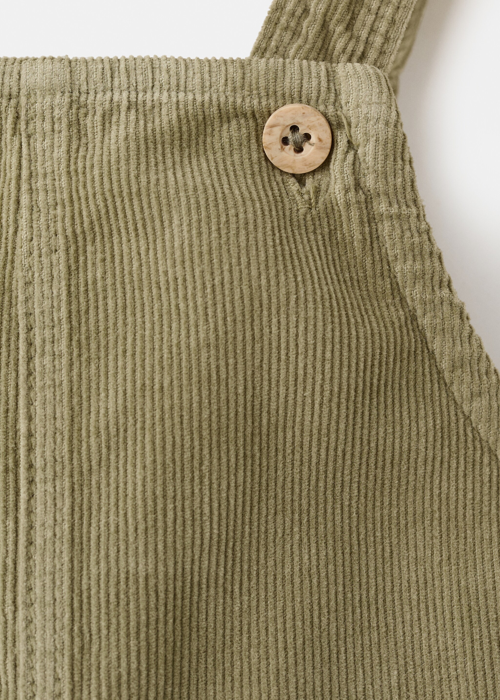 Long corduroy dungarees - Details of the article 0, Green. Ref: 27071329-00.