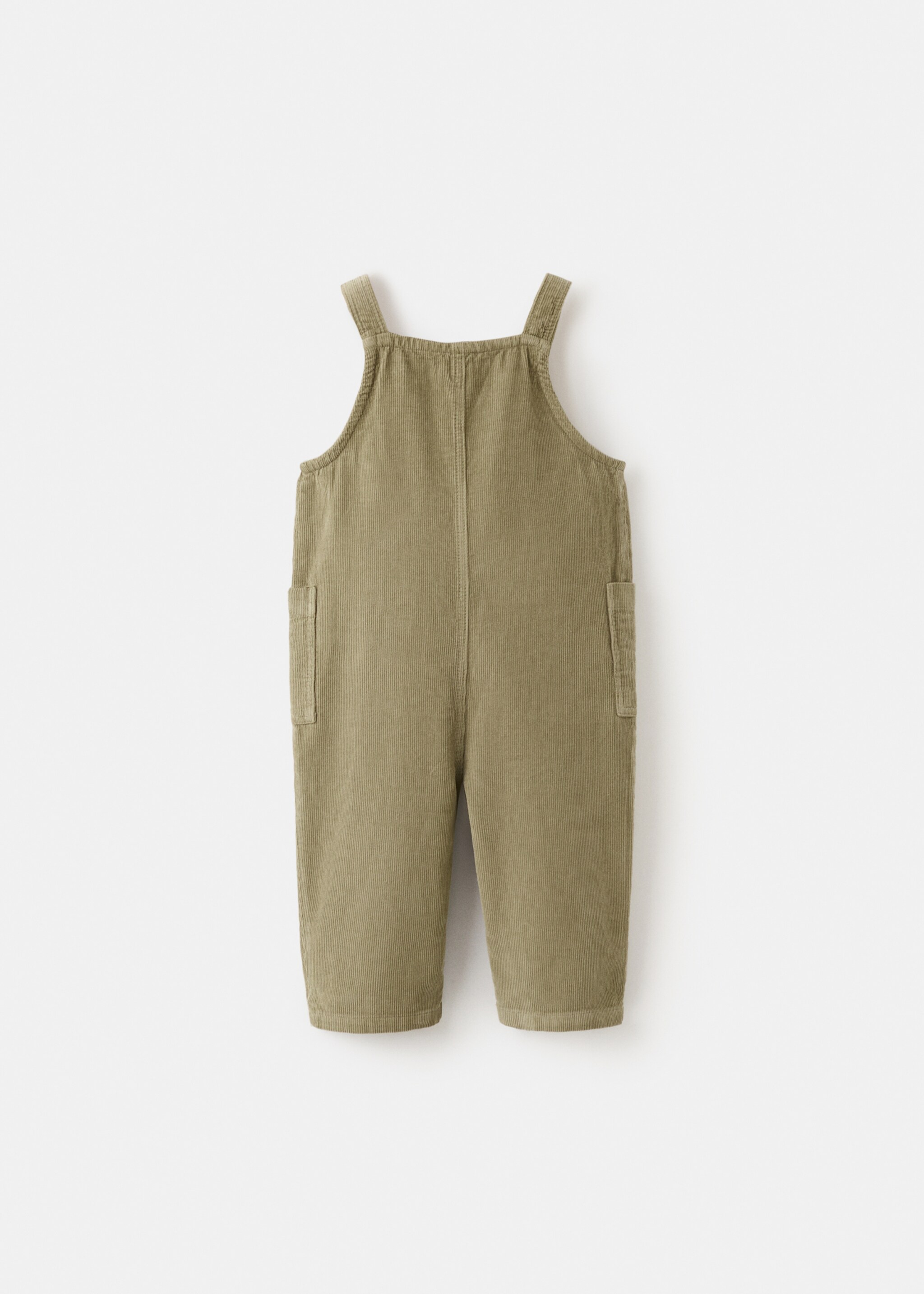 Long corduroy dungarees - Reverse of the article, Green. Ref: 27071329-00.