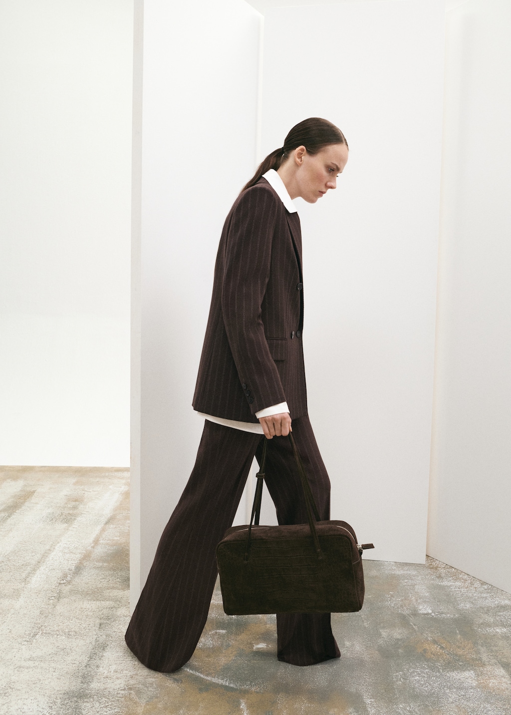 Pinstripe suit trousers - image 4