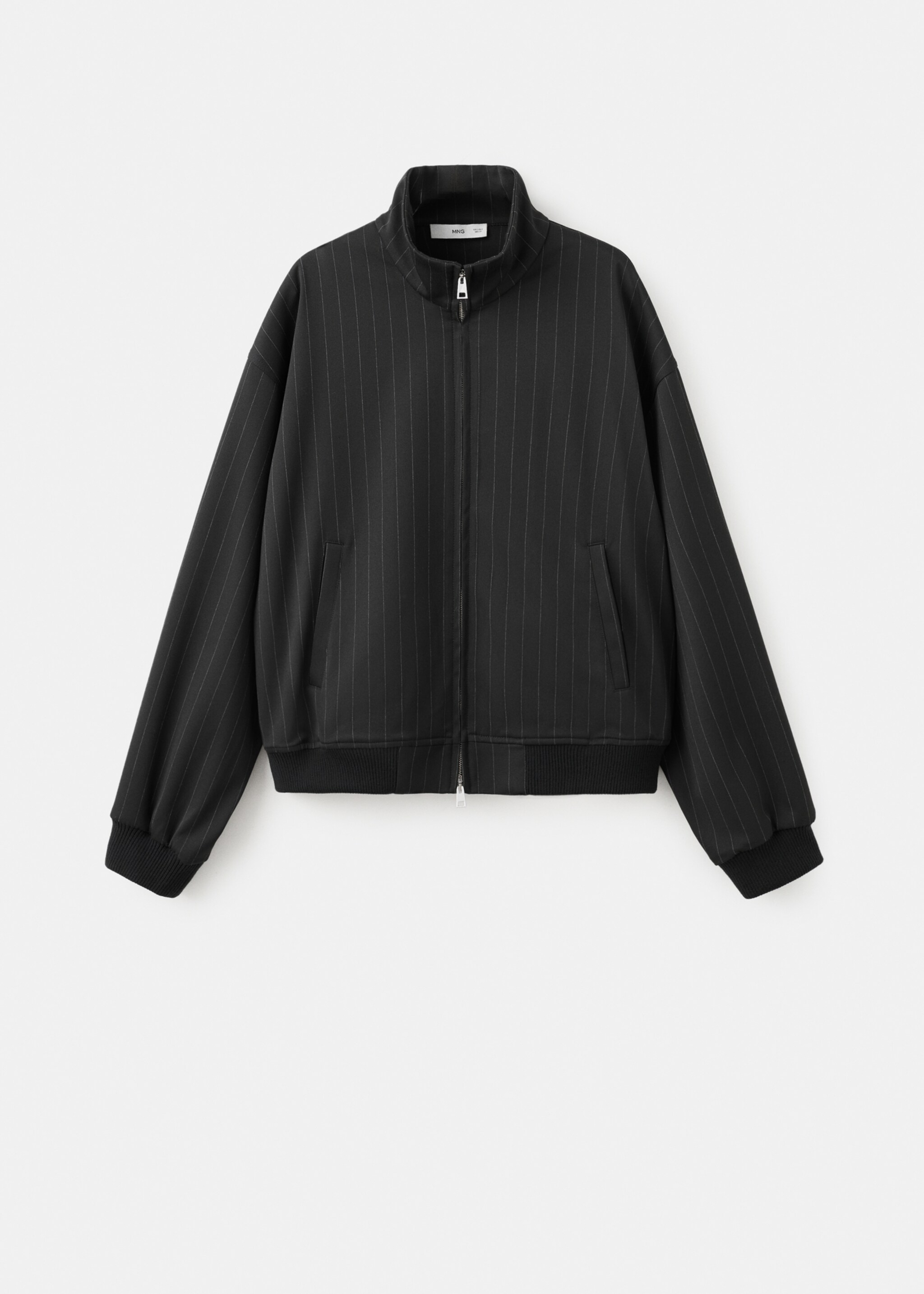 Pinstripe bomber jacket - Article without model, Black. Ref: 27071339-00.