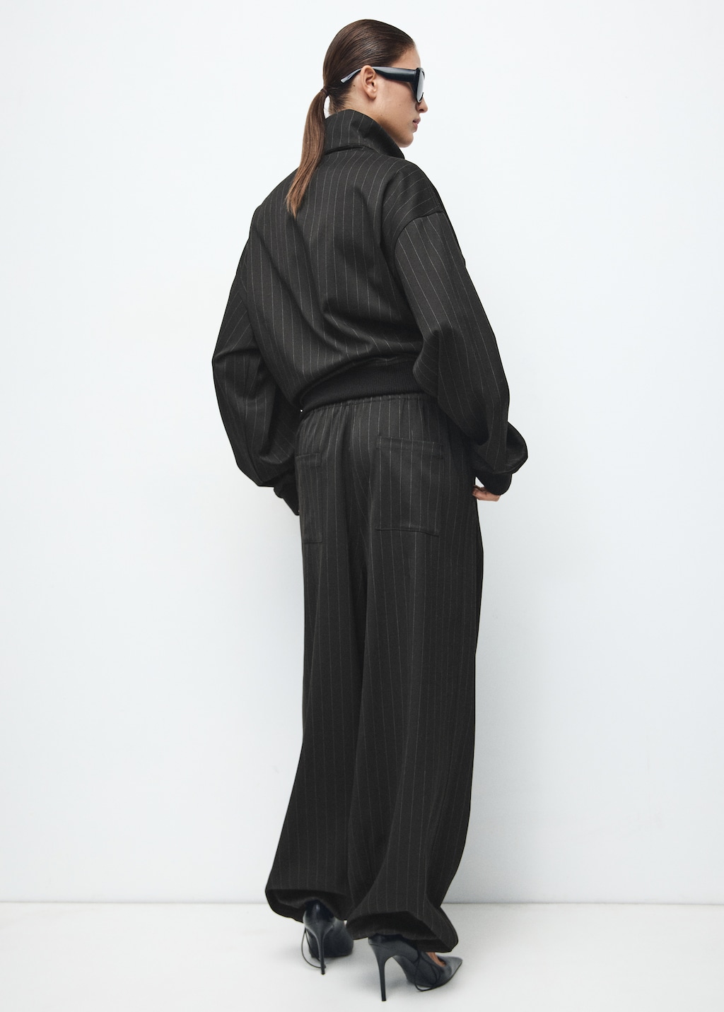 Pinstripe bomber jacket - image 3