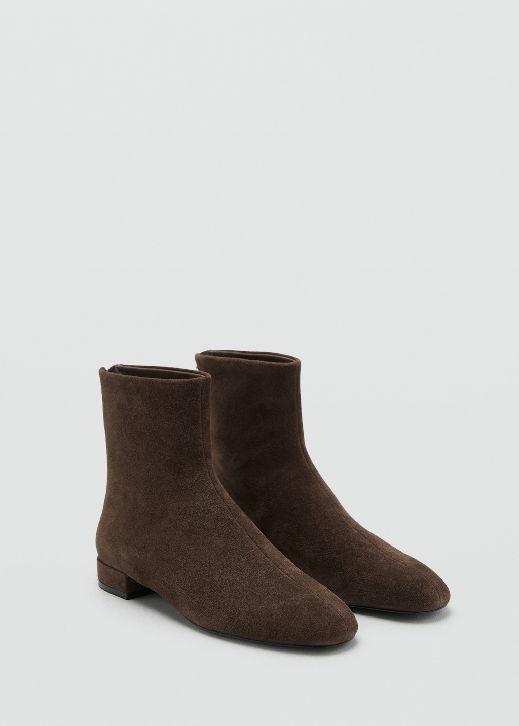 Suede ankle boots with round toe - image 3