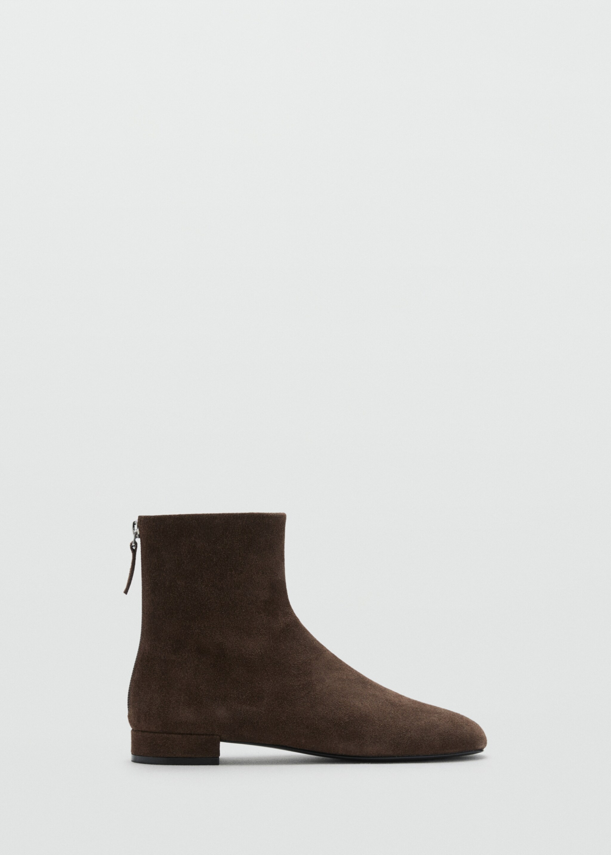 Suede ankle boots with round toe - Article without model, Chocolate. Ref: 27071342-00.
