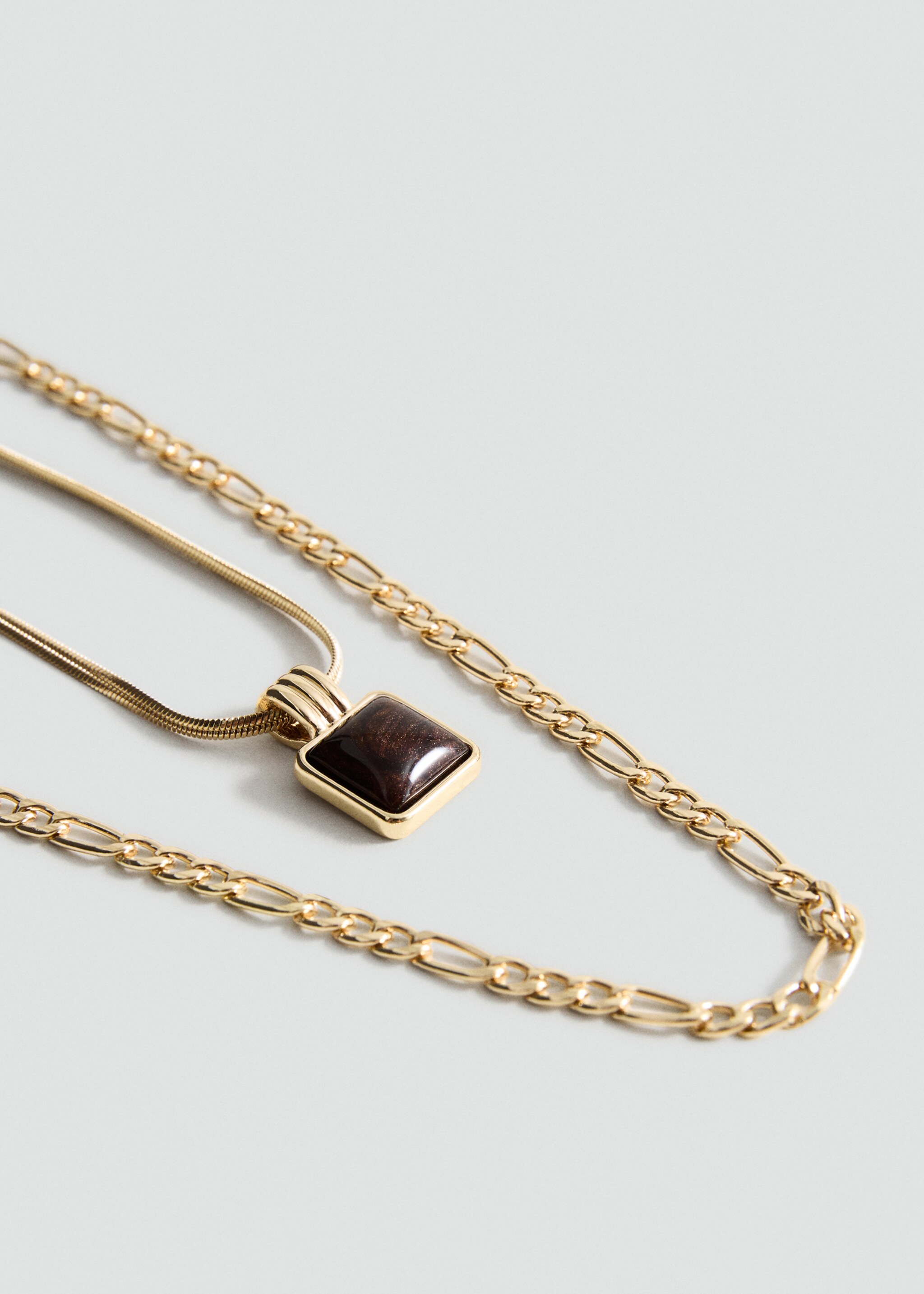 Double pendant necklace - Medium plane, Gold. Ref: 27071344-00.