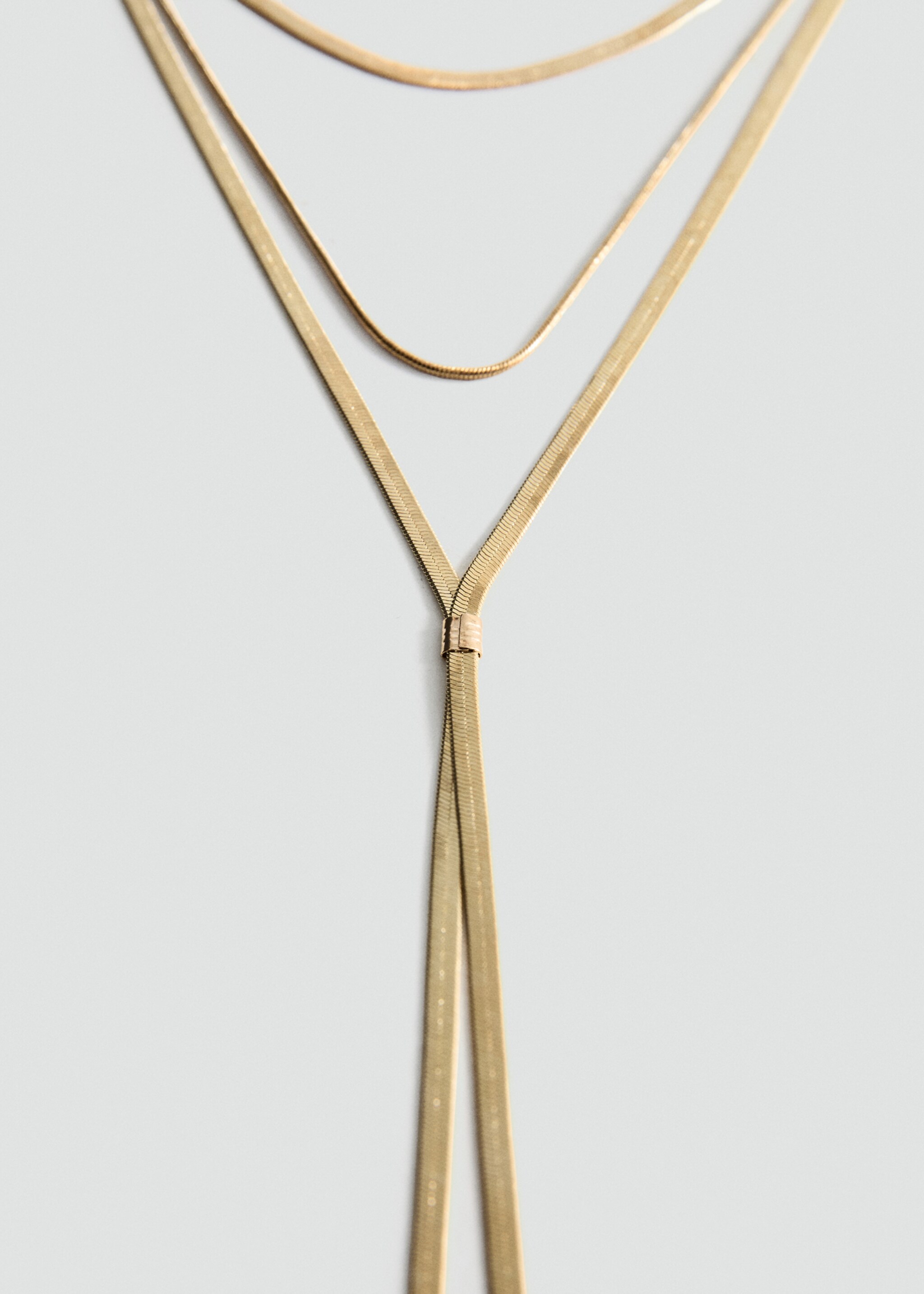 Long triple necklace - Medium plane, Gold. Ref: 27071345-00.