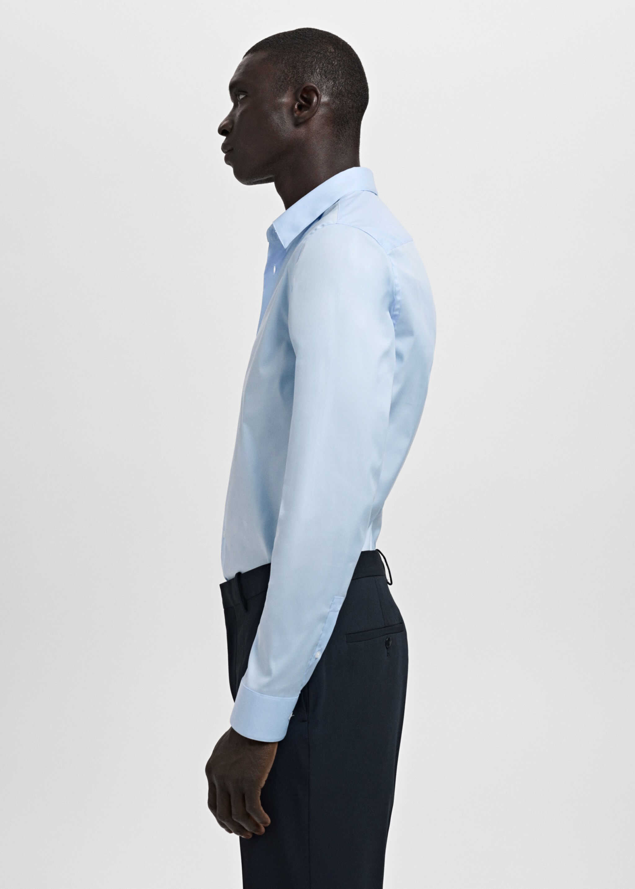 Chemise costume slim fit coton - Détail de l'article 2, Bleu ciel. Ref: 27071347-00.