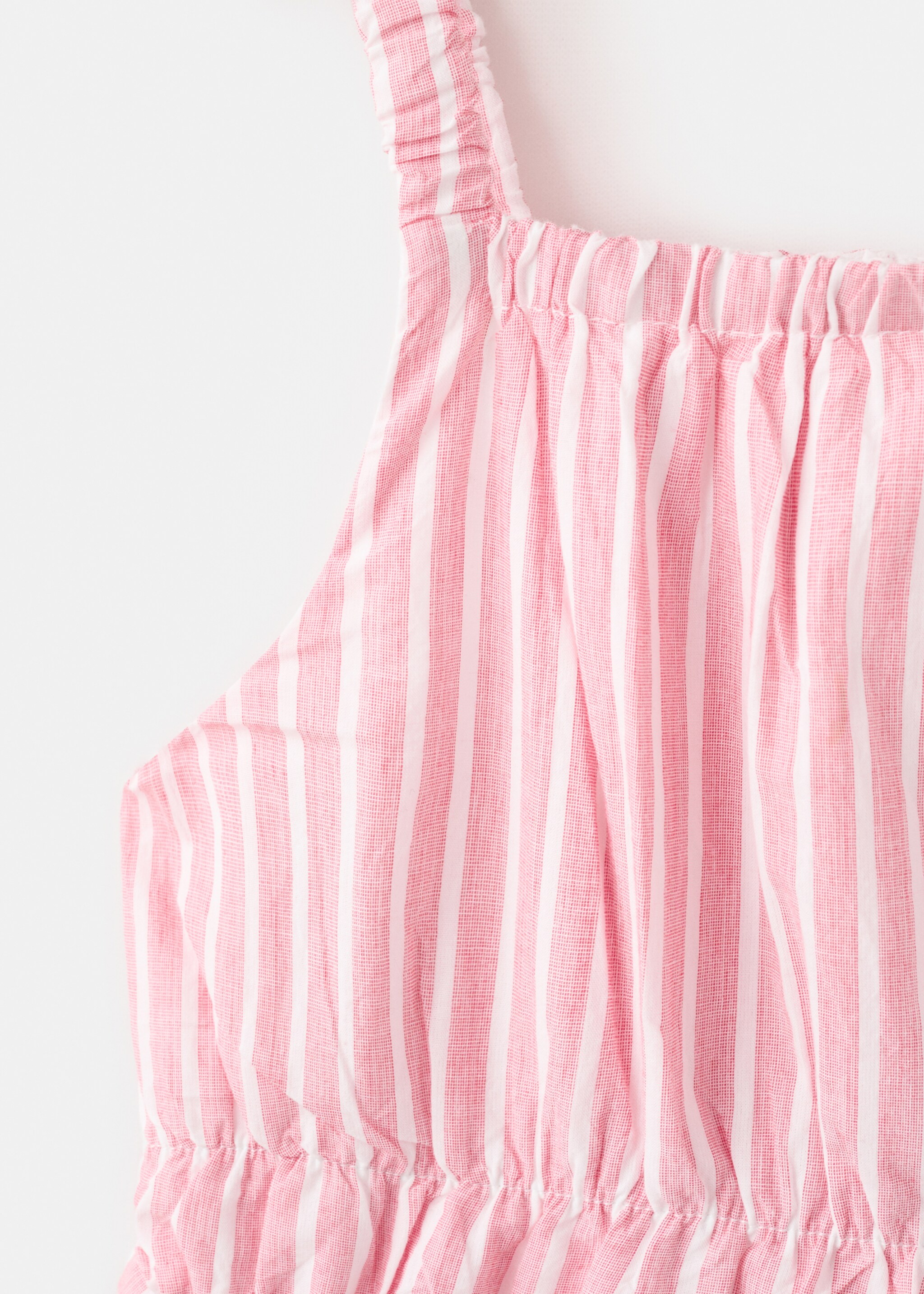 Striped jumpsuit with opening - Details of the article 8, Red. Ref: 27071507-00.