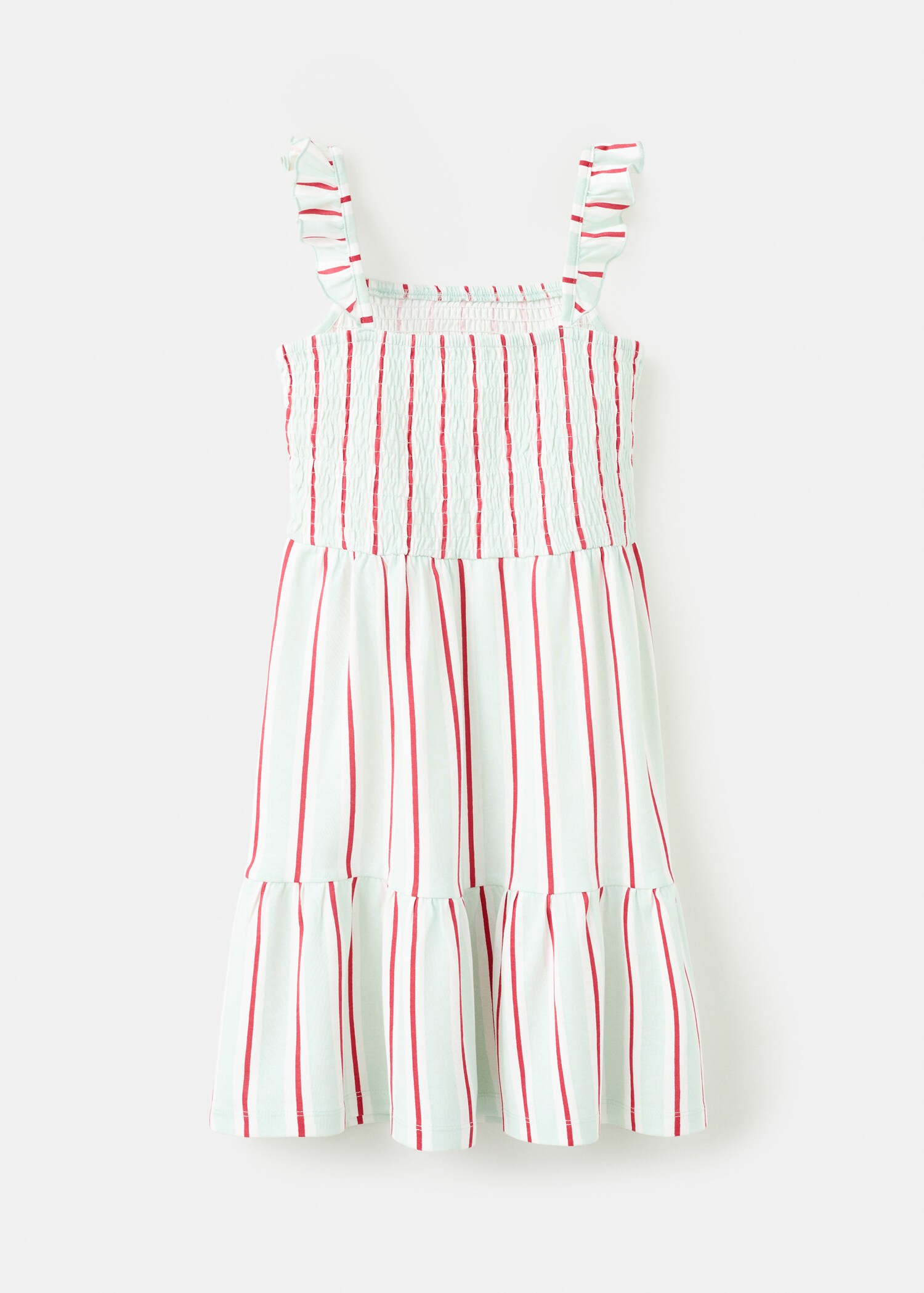Ruffled striped dress - Reverse of the article