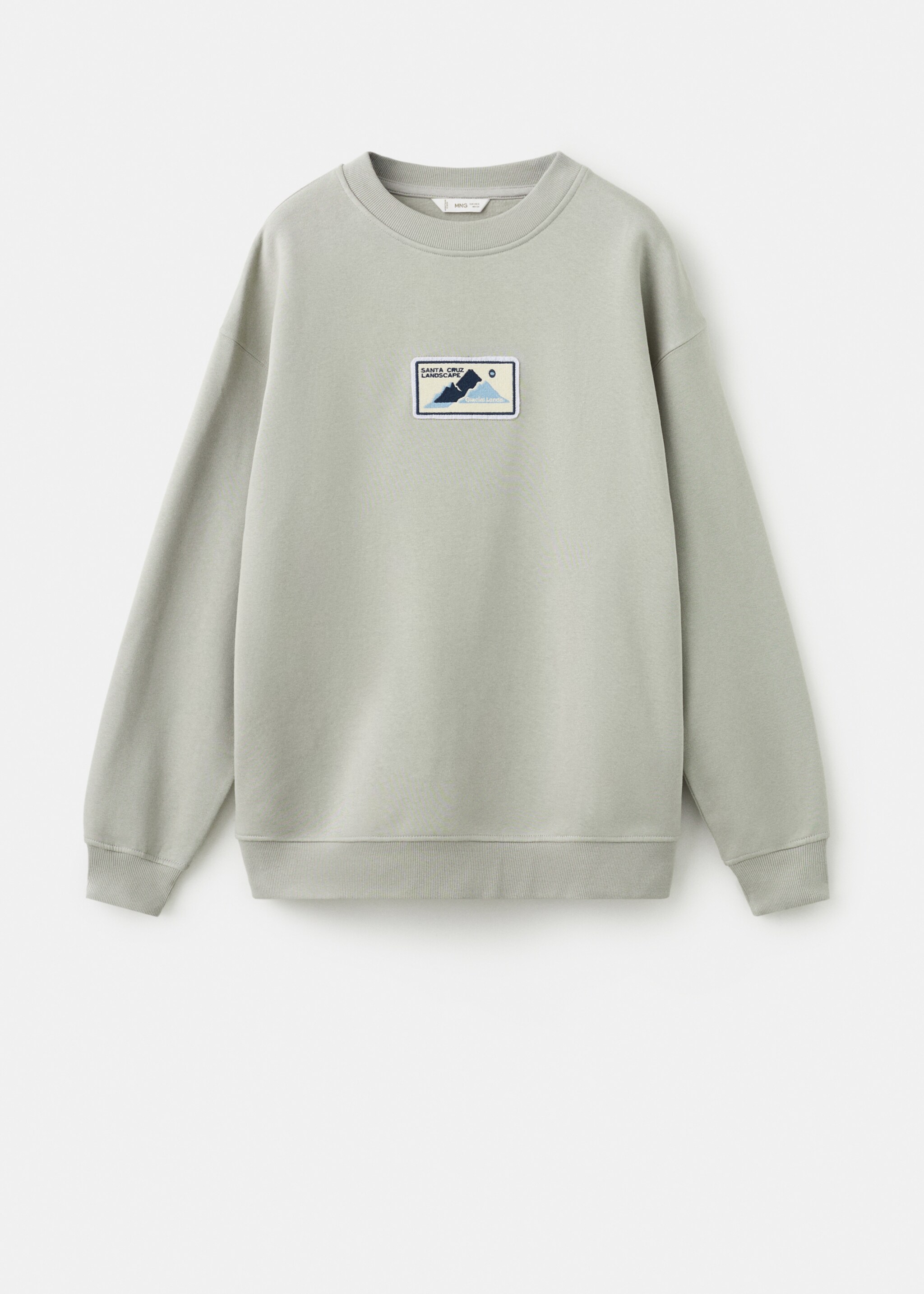 Patch cotton sweatshirt - Article without model, Grey. Ref: 27071514-00.