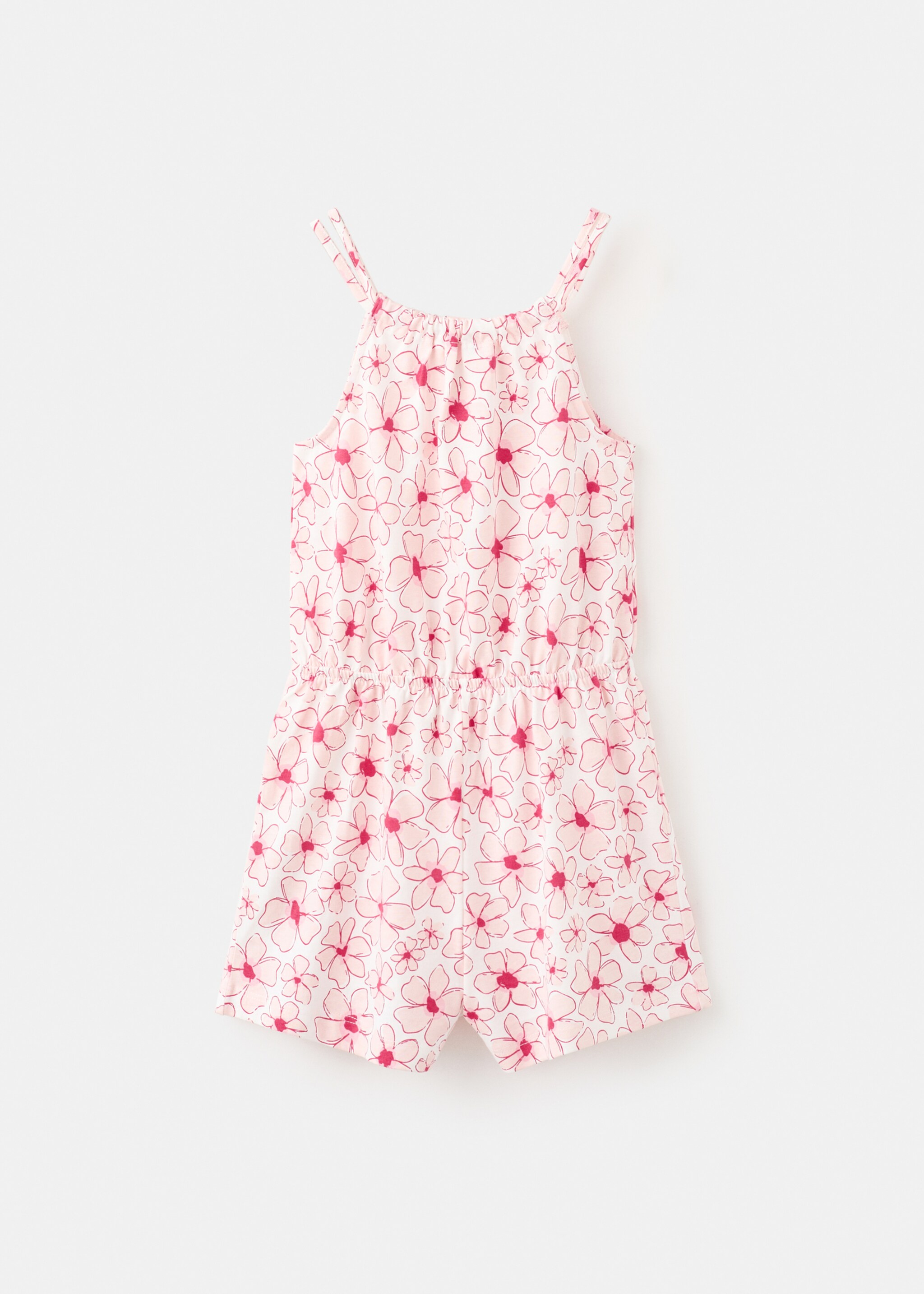 Flower short jumpsuit - Reverse of the article, Red. Ref: 27071515-00.