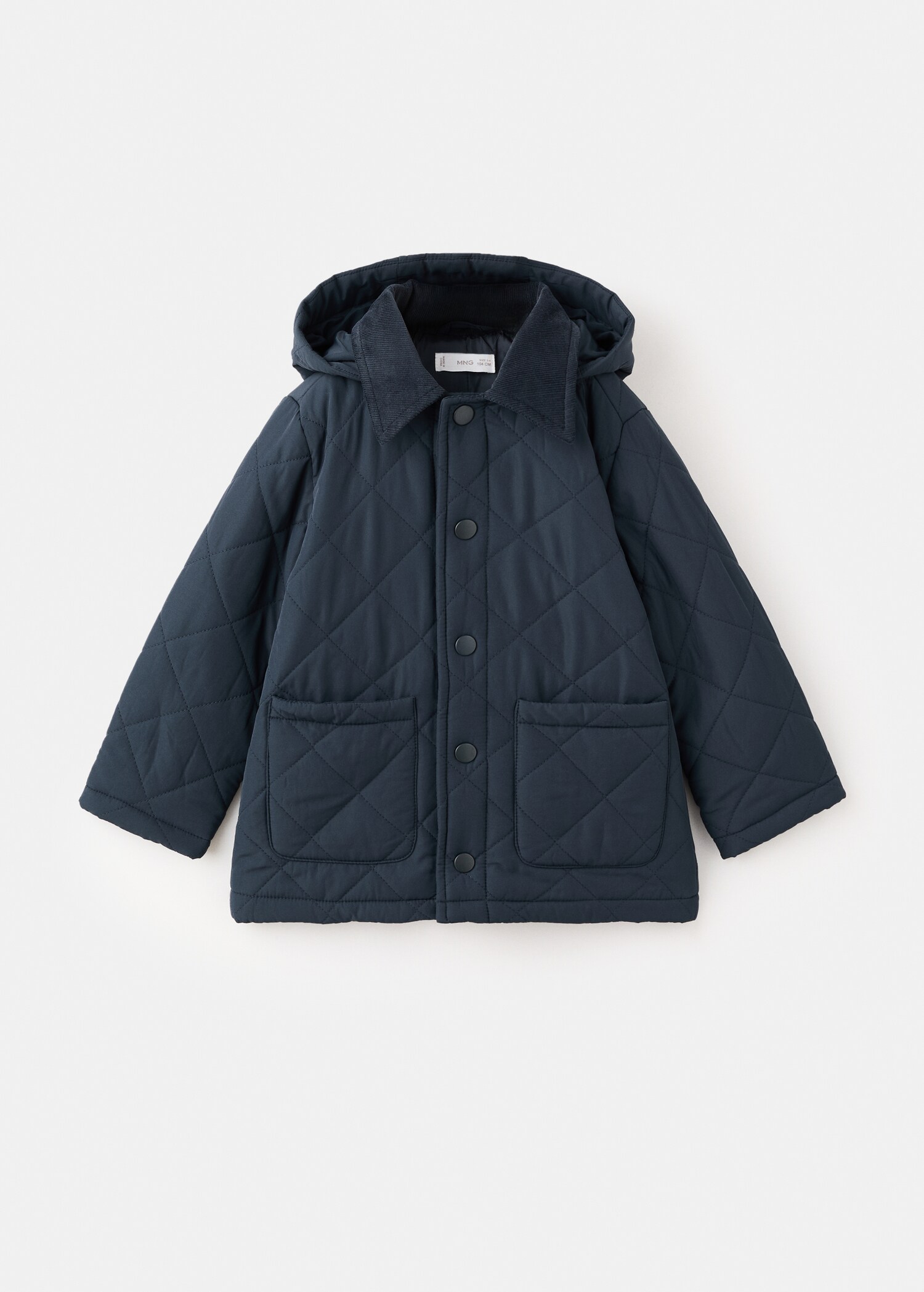 Quilted anorak with corduroy collar - Article without model