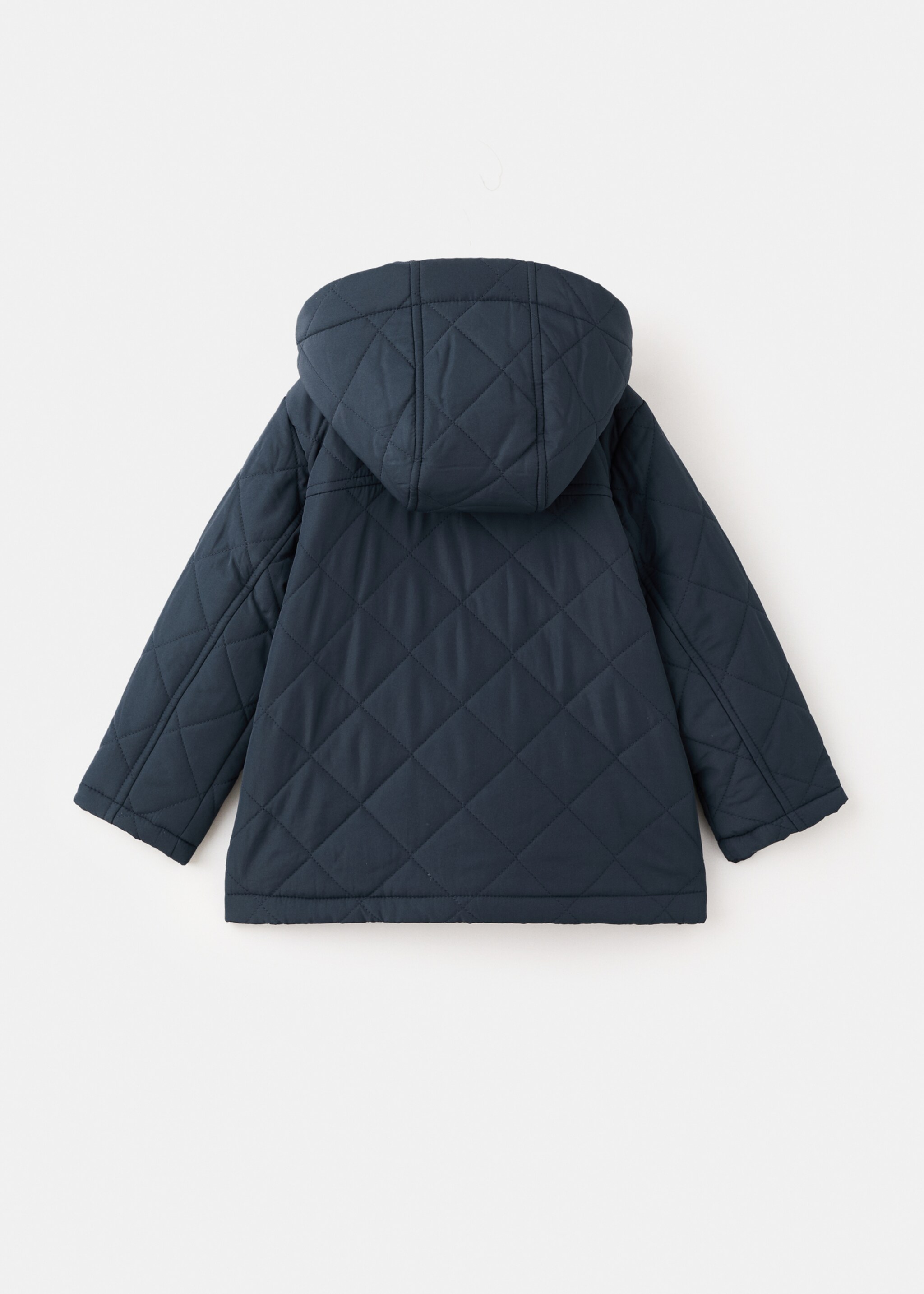 Quilted anorak with corduroy collar - Reverse of the article, Navy. Ref: 27071520-00.