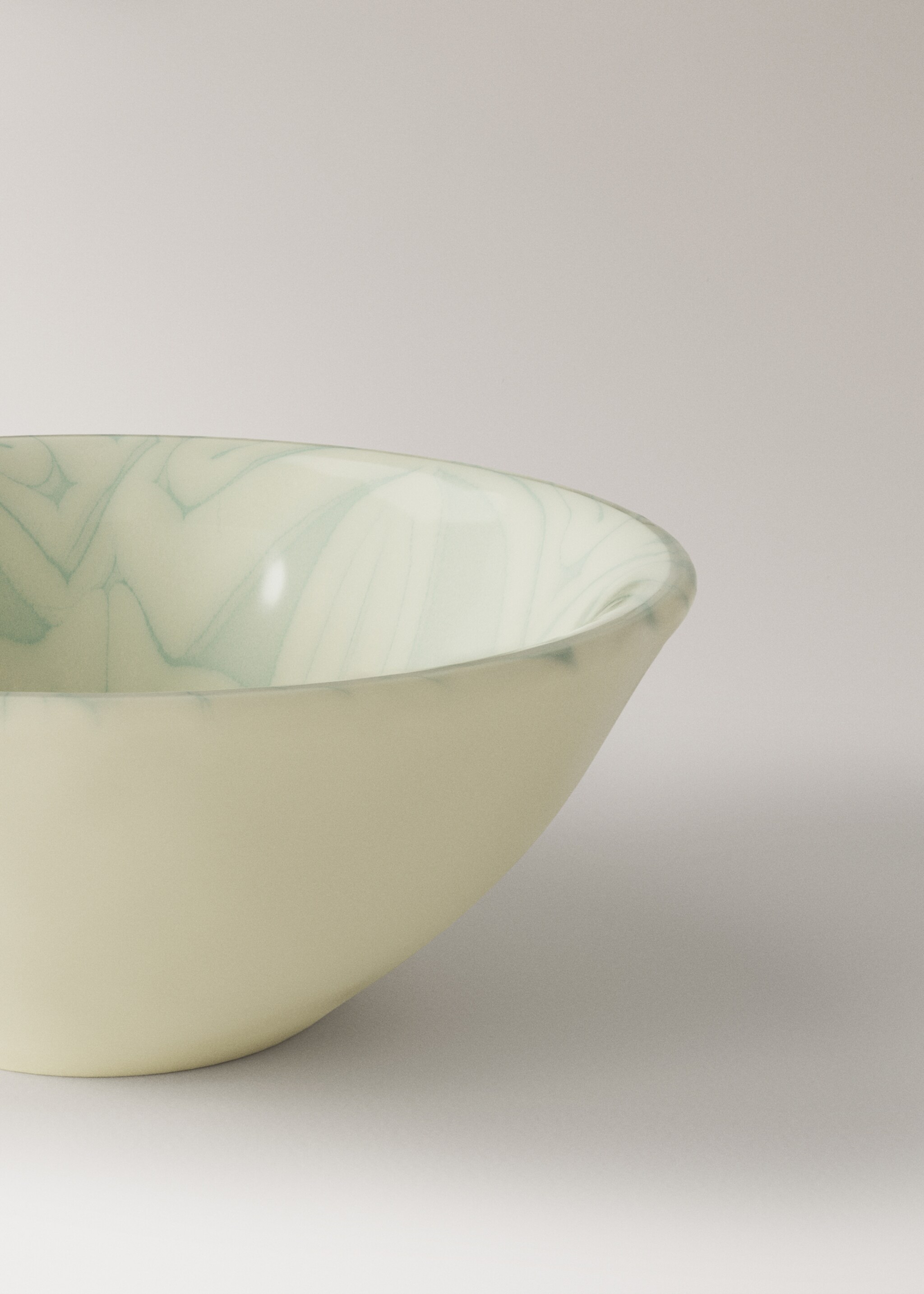 Floral gres bowl - Details of the article 2, Pastel Green. Ref: 27071523-00.