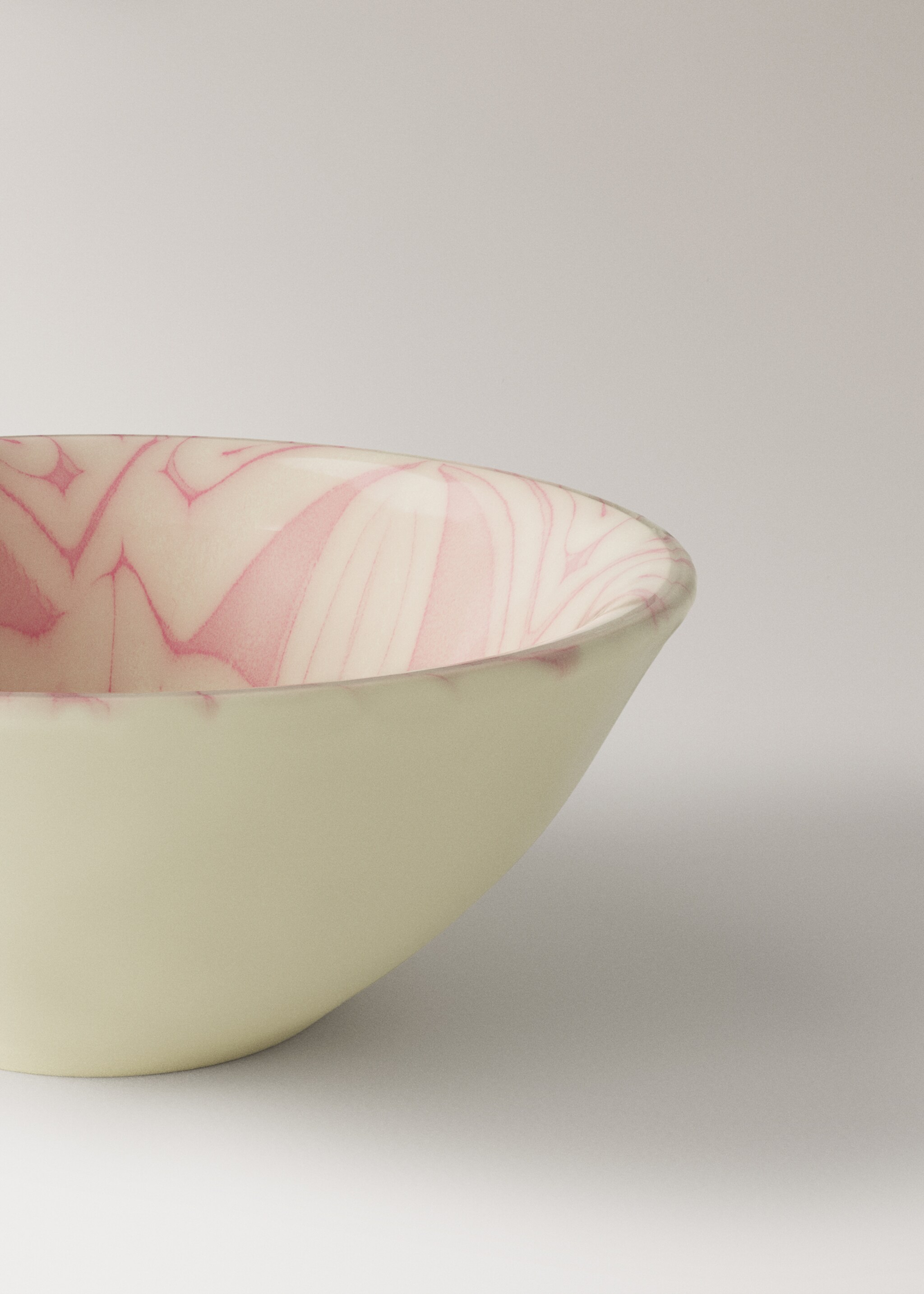 Floral gres bowl - Details of the article 2, Pastel Pink. Ref: 27071523-00.