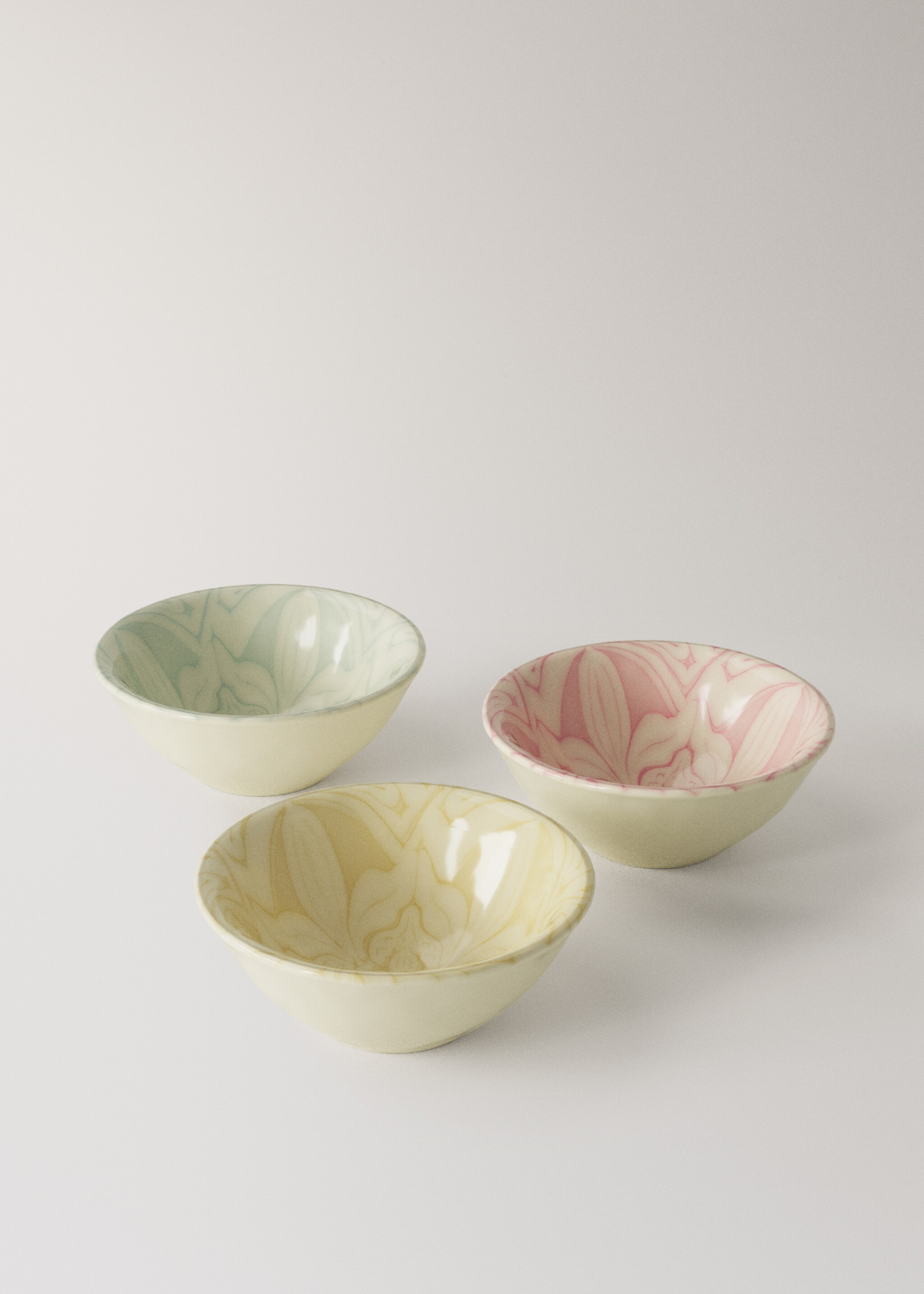 Floral gres bowl - Details of the article 3, Pastel Pink. Ref: 27071523-00.