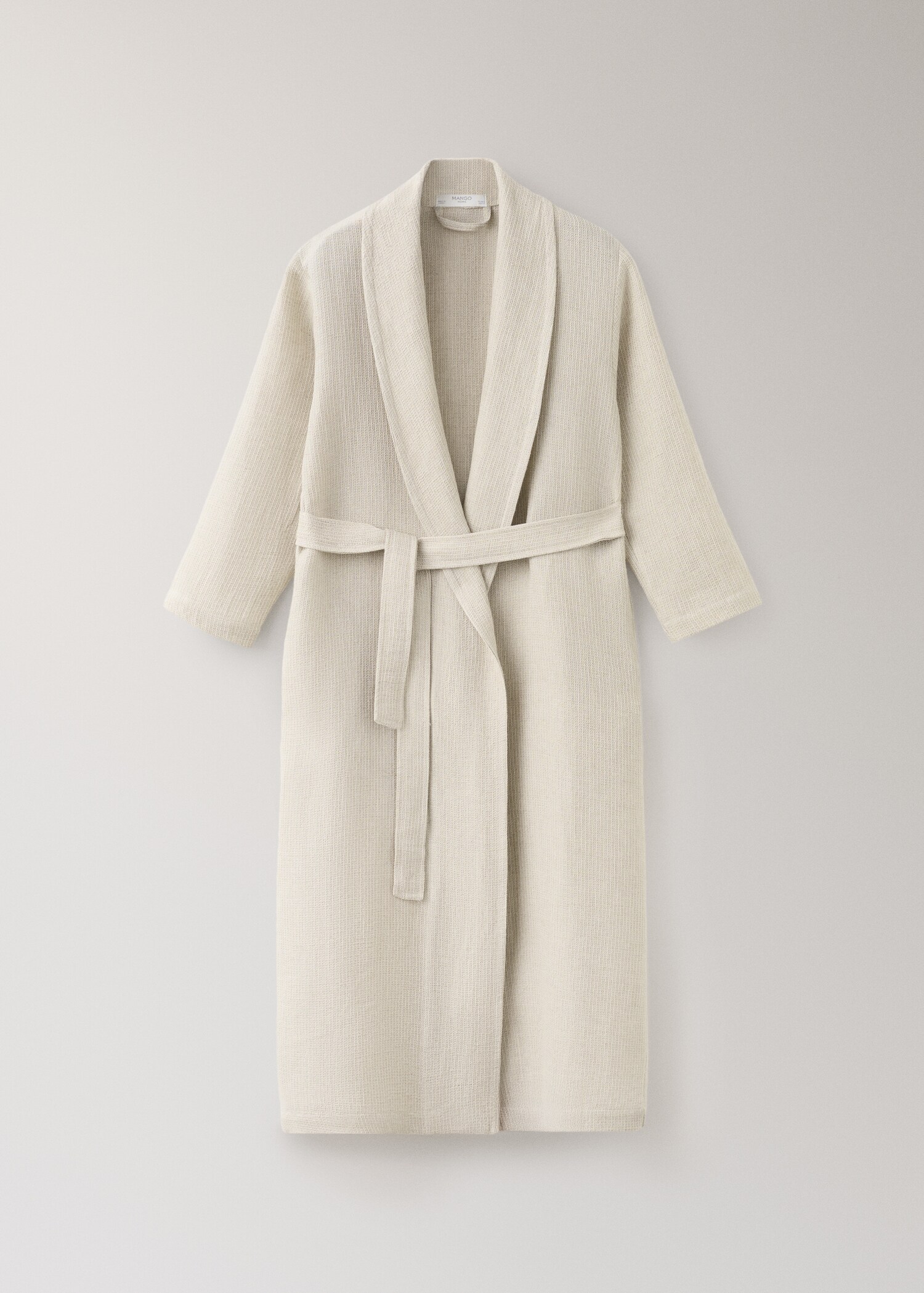 Mini-waffle linen-cotton bathrobe - Article without model