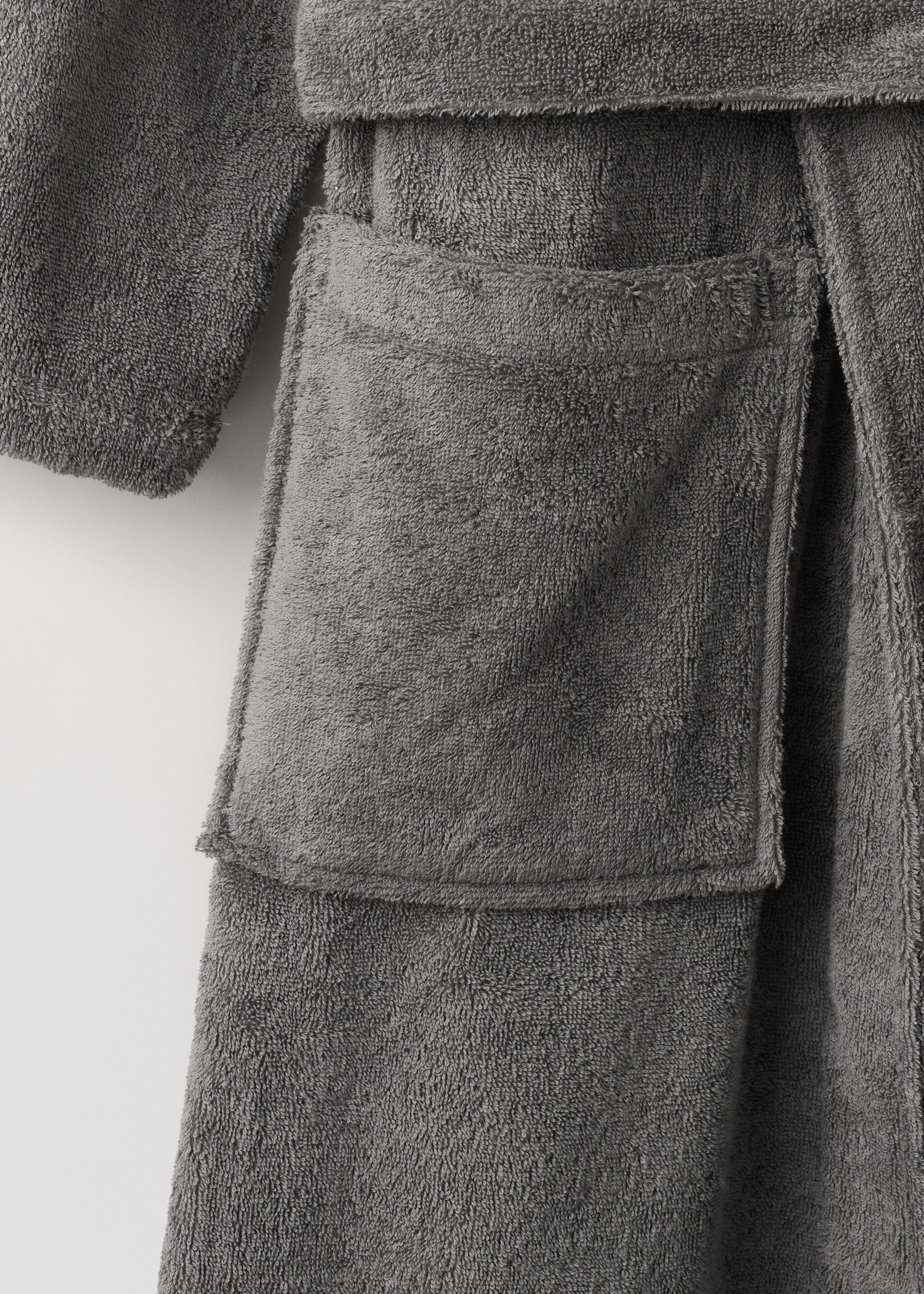 Soft cotton bathrobe - Details of the article 2, Dark Grey. Ref: 27071531-00.