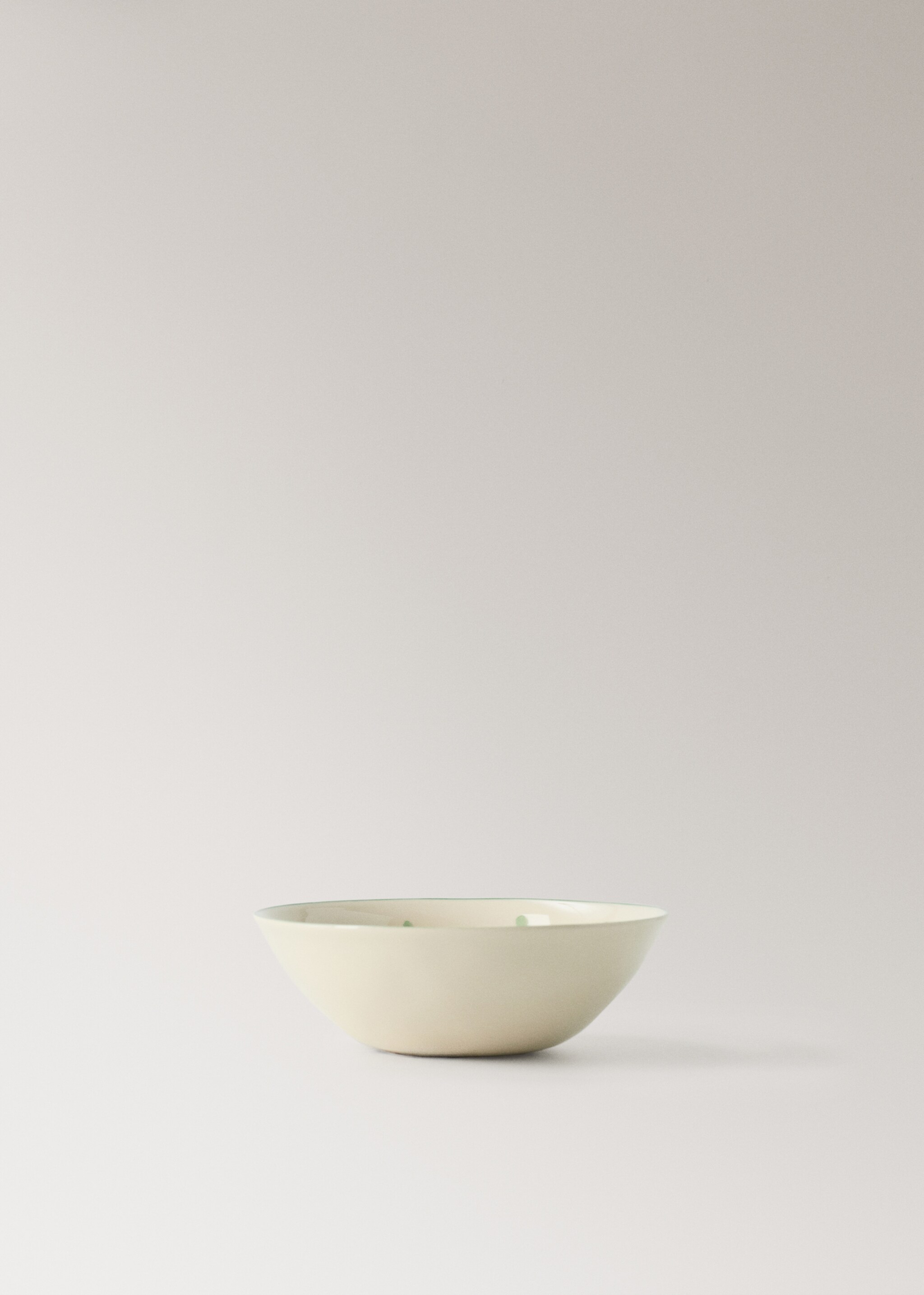 Floral design stoneware bowl - Article without model, Pastel Green. Ref: 27071533-00.