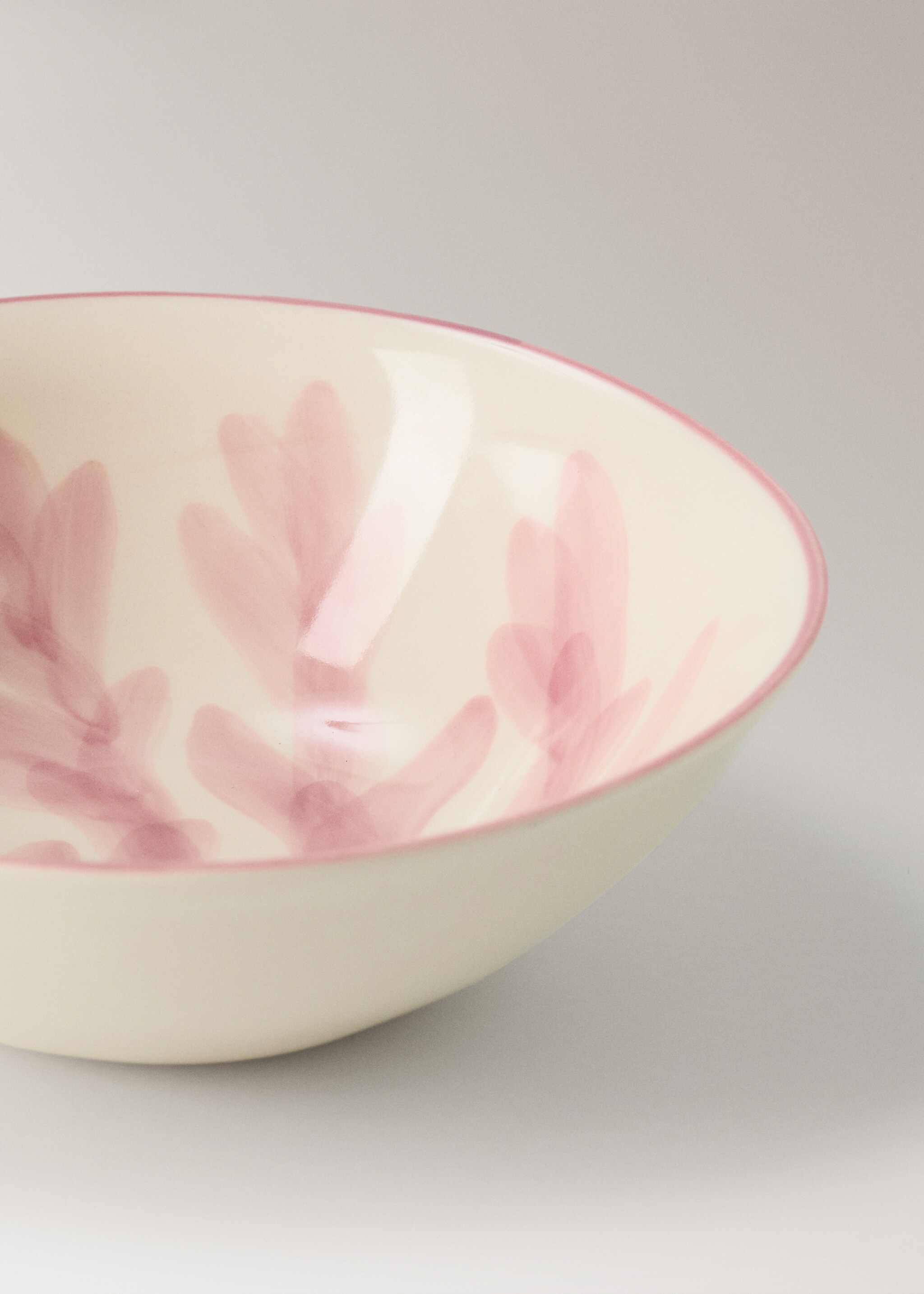 Floral design stoneware bowl - Details of the article 1, Light/Pastel Purple. Ref: 27071533-00.