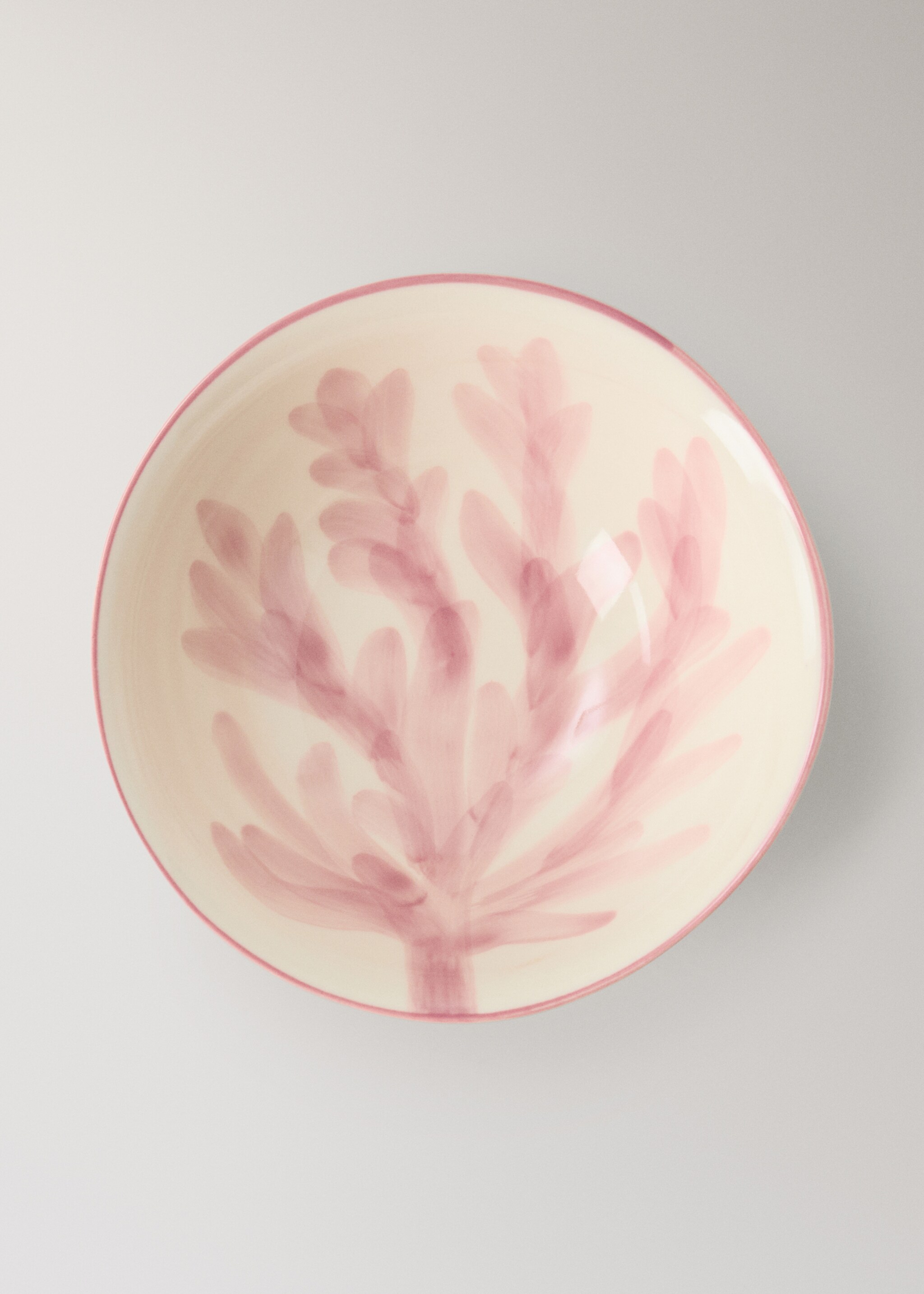 Floral design stoneware bowl - Details of the article 2, Light/Pastel Purple. Ref: 27071533-00.