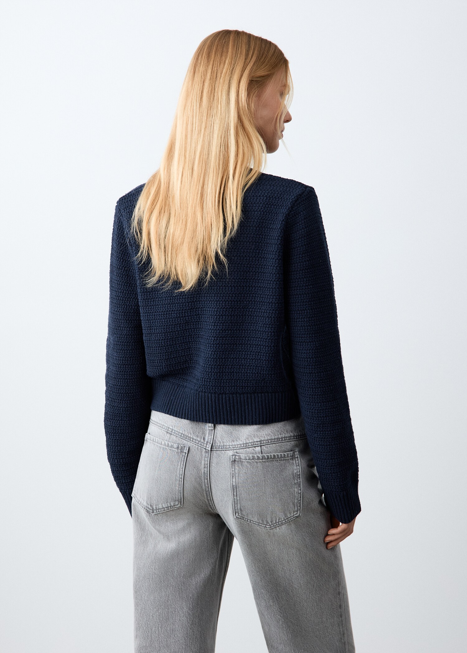 Knitted button cardigan - Reverse of the article